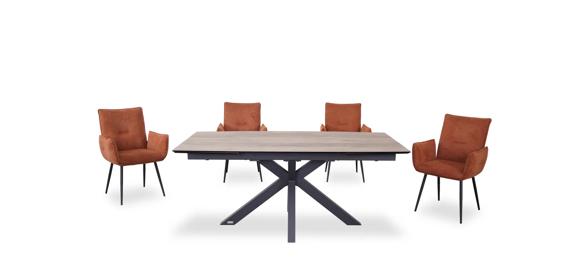 Esstisch, ausziehbar, Glaskeramik hellbraun - Melania