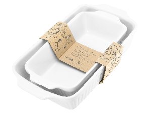 Auflaufform 2-er Set, ca.36x20x7,5cm/30x15,5x6,5cm - Classic, weiß