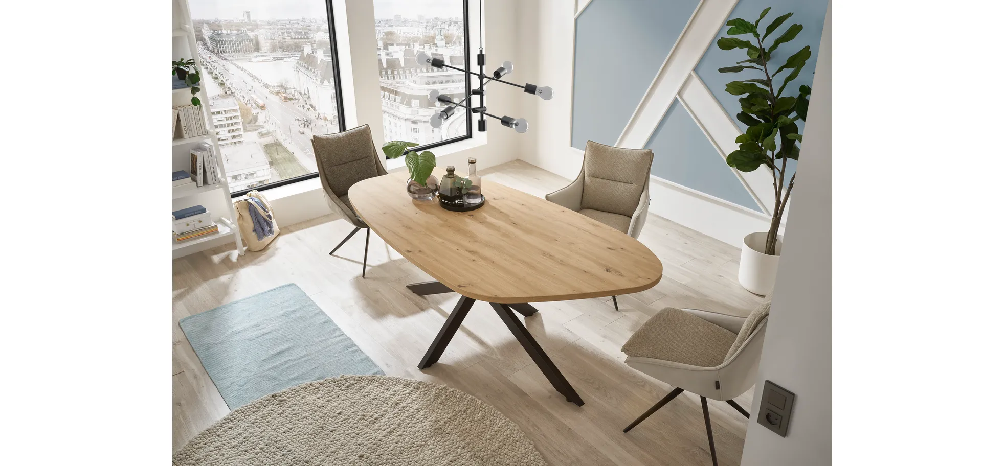 Stuhl, Bezug silber/Retrobliss, drehbar - Mandy