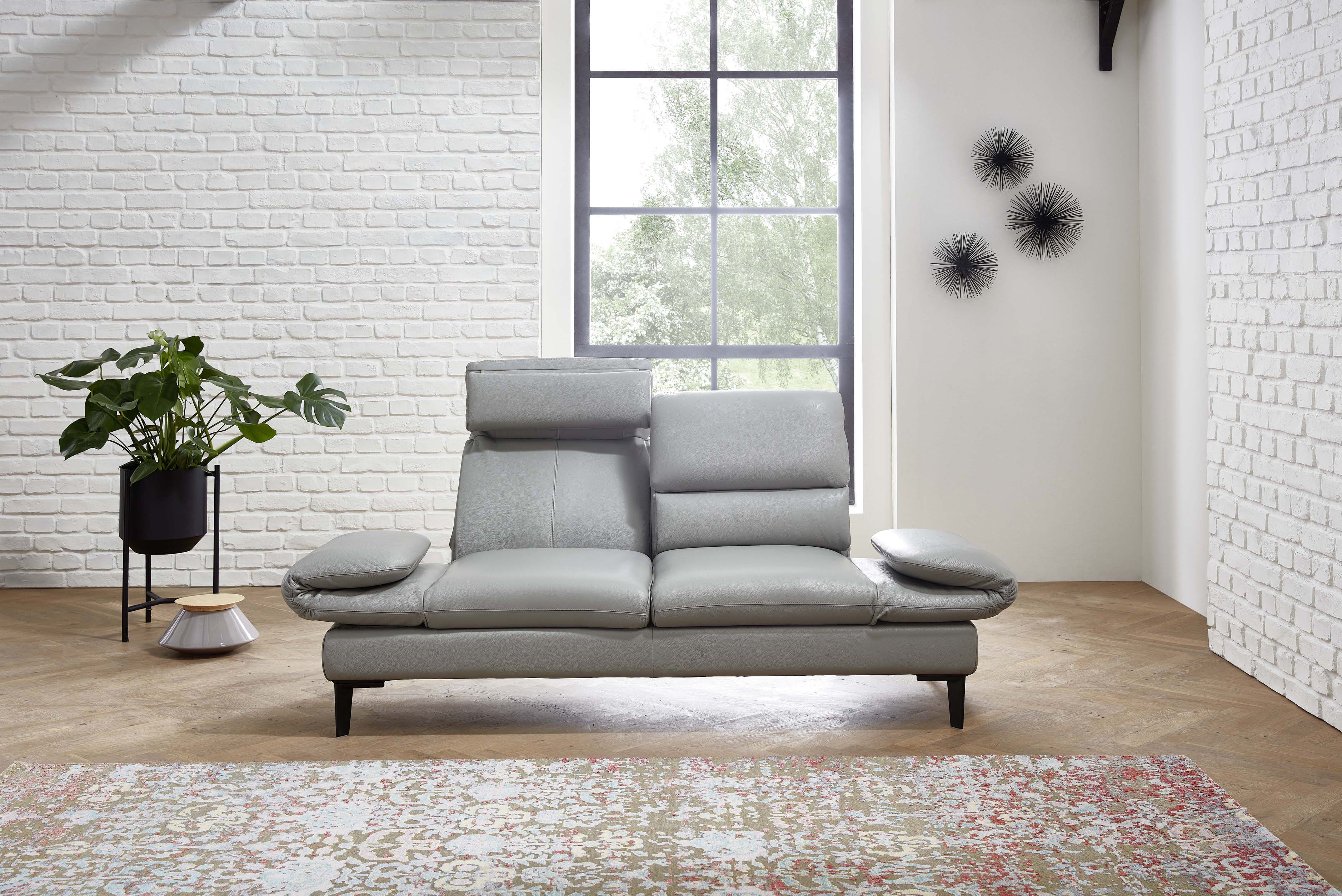 Sofa 2,5-sitzig, Leder Larina asche - MyStyle 2151