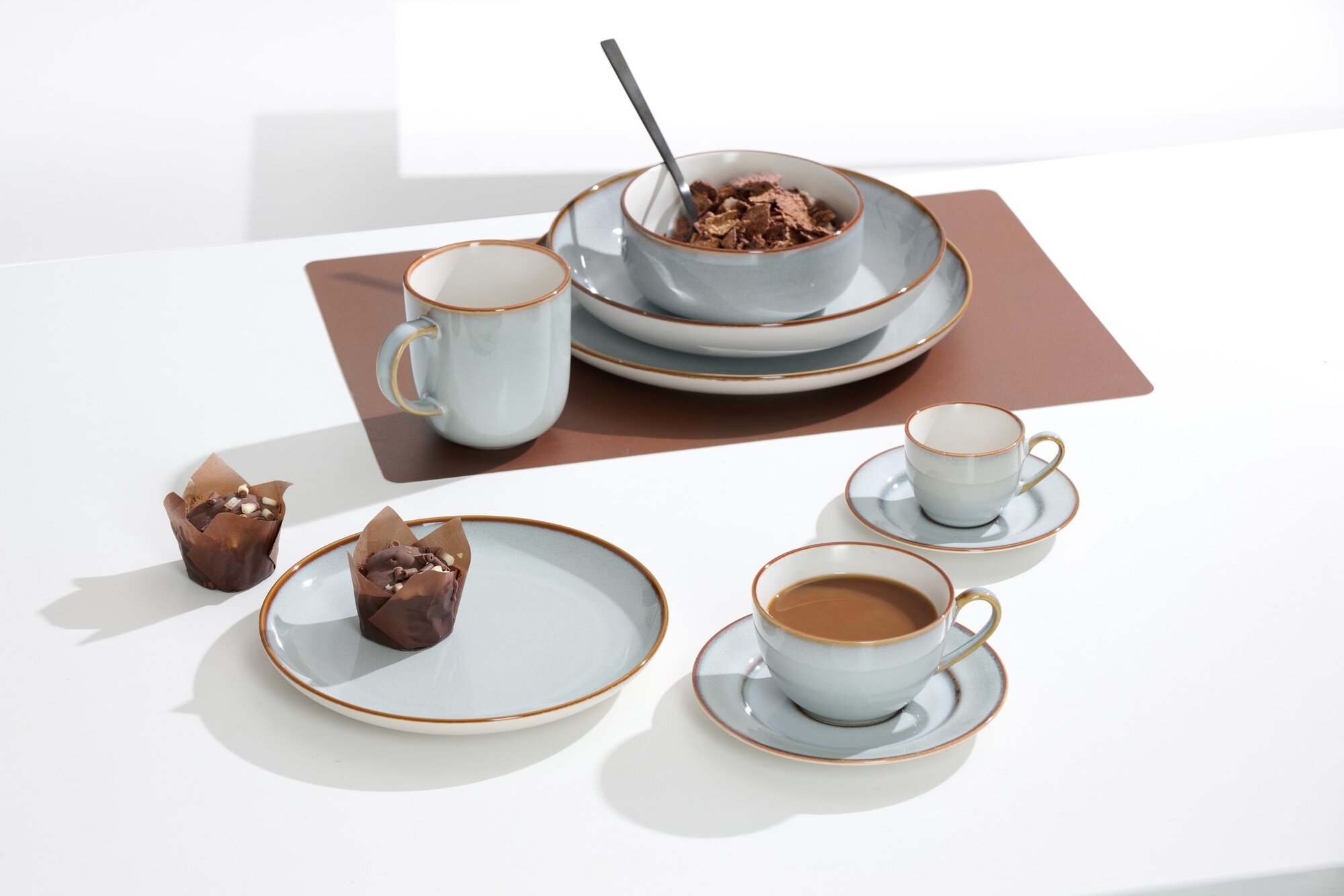 Espressountertasse Portofino - steinzeug, grau, 12,5cm