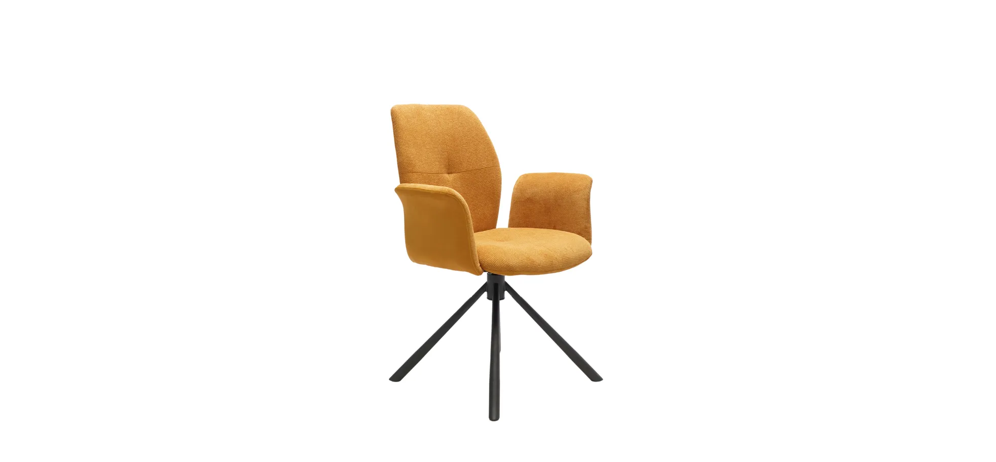 Vierfußstuhl mit Armlehnen, Stoff Mustard - Manoa