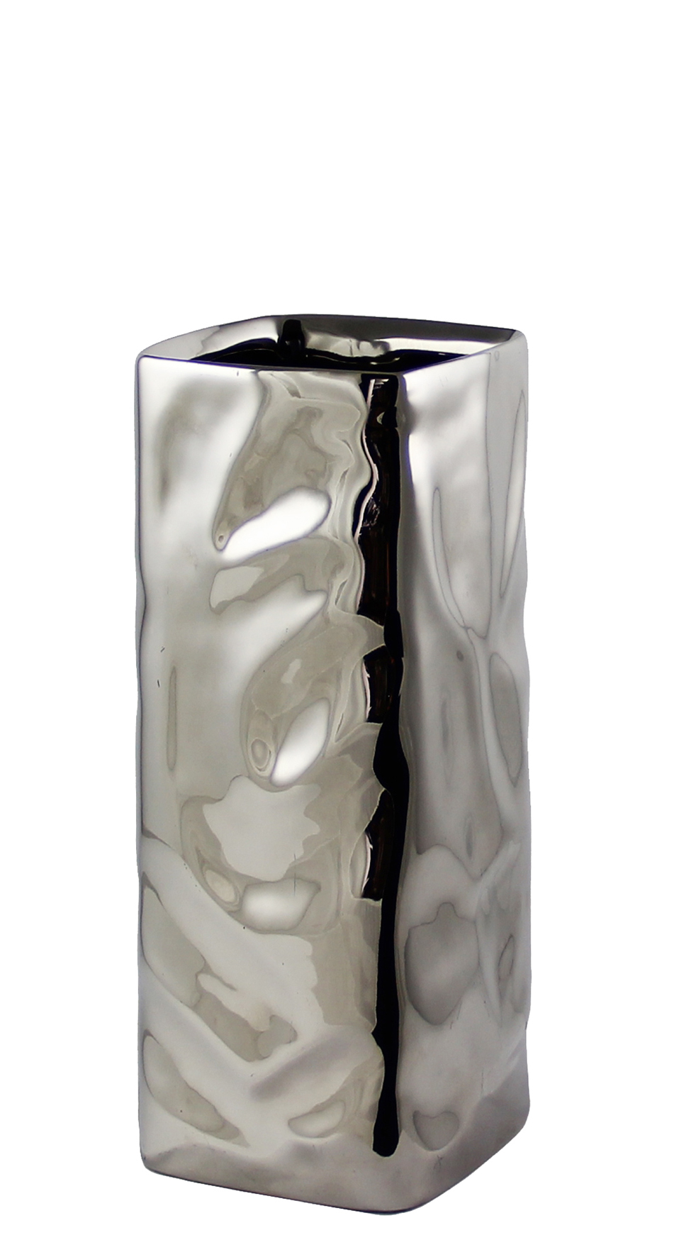 Vase Carta - eckig silber 10x10x25cm