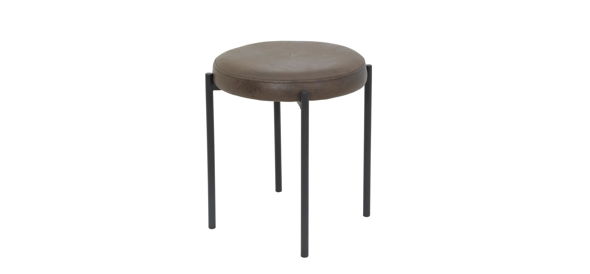 Hocker - Microfaser, Vintage Braun