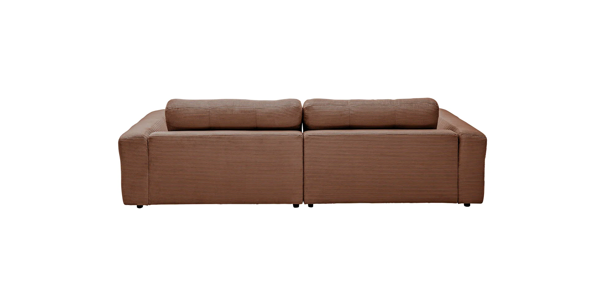 Ecksofa - 1,5-Sitzer mit Longchair rechts, Cord, Hellbraun