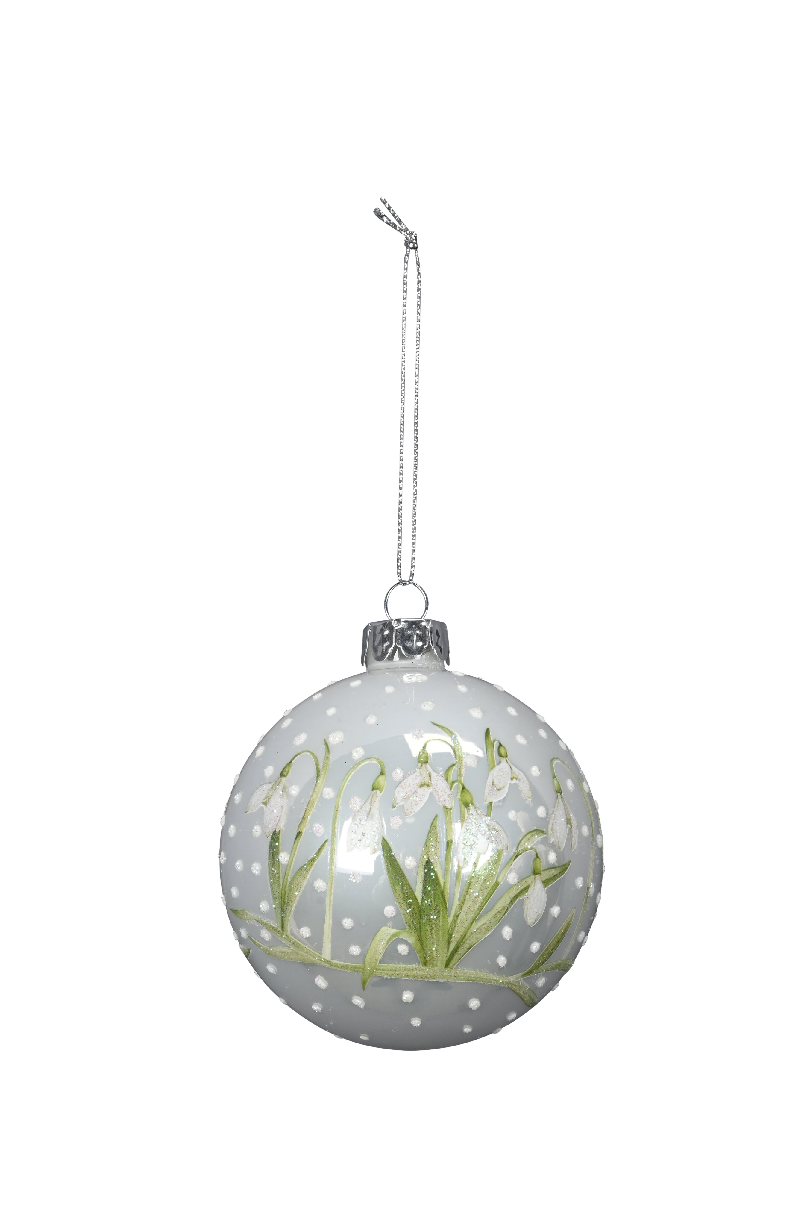 Hänger Kugel - grün-silber, 8cm