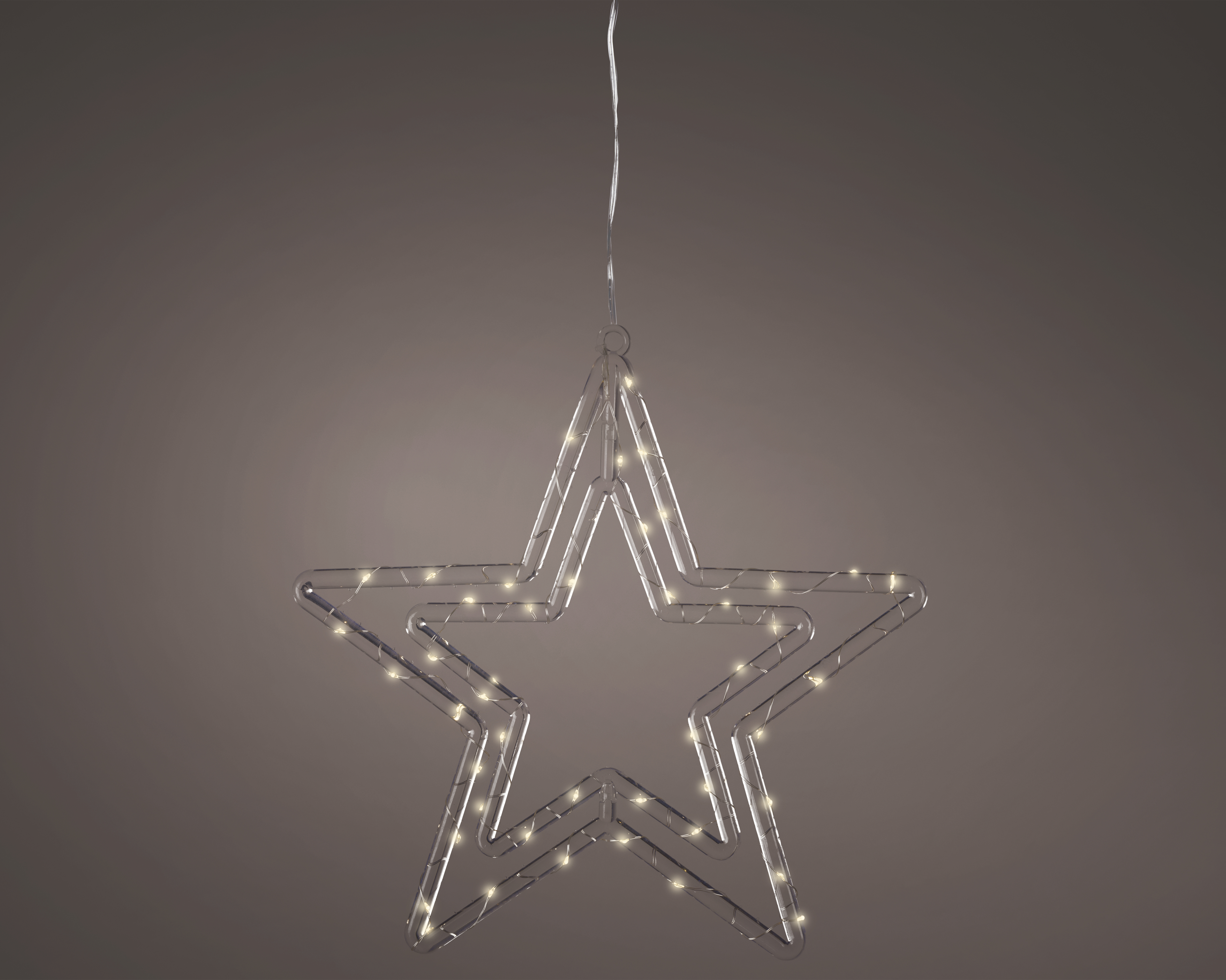 LED Stern - klar/warmes weiss, acryl, L0.60-W35-H34cm-50L