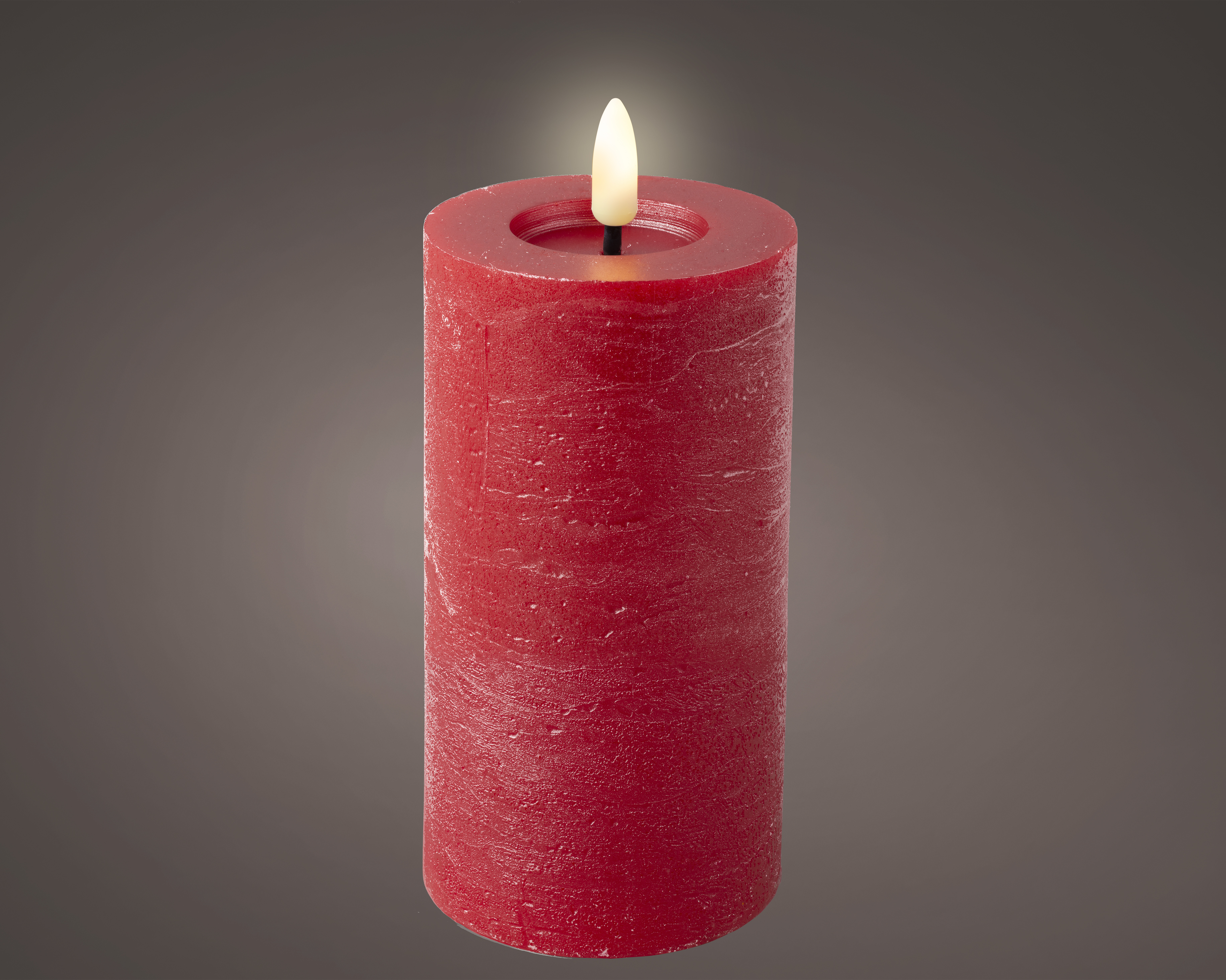 LED Kerze Wachs - weihnachtsrot/warmes weiss, Wachs, Ø7-H15cm-1L