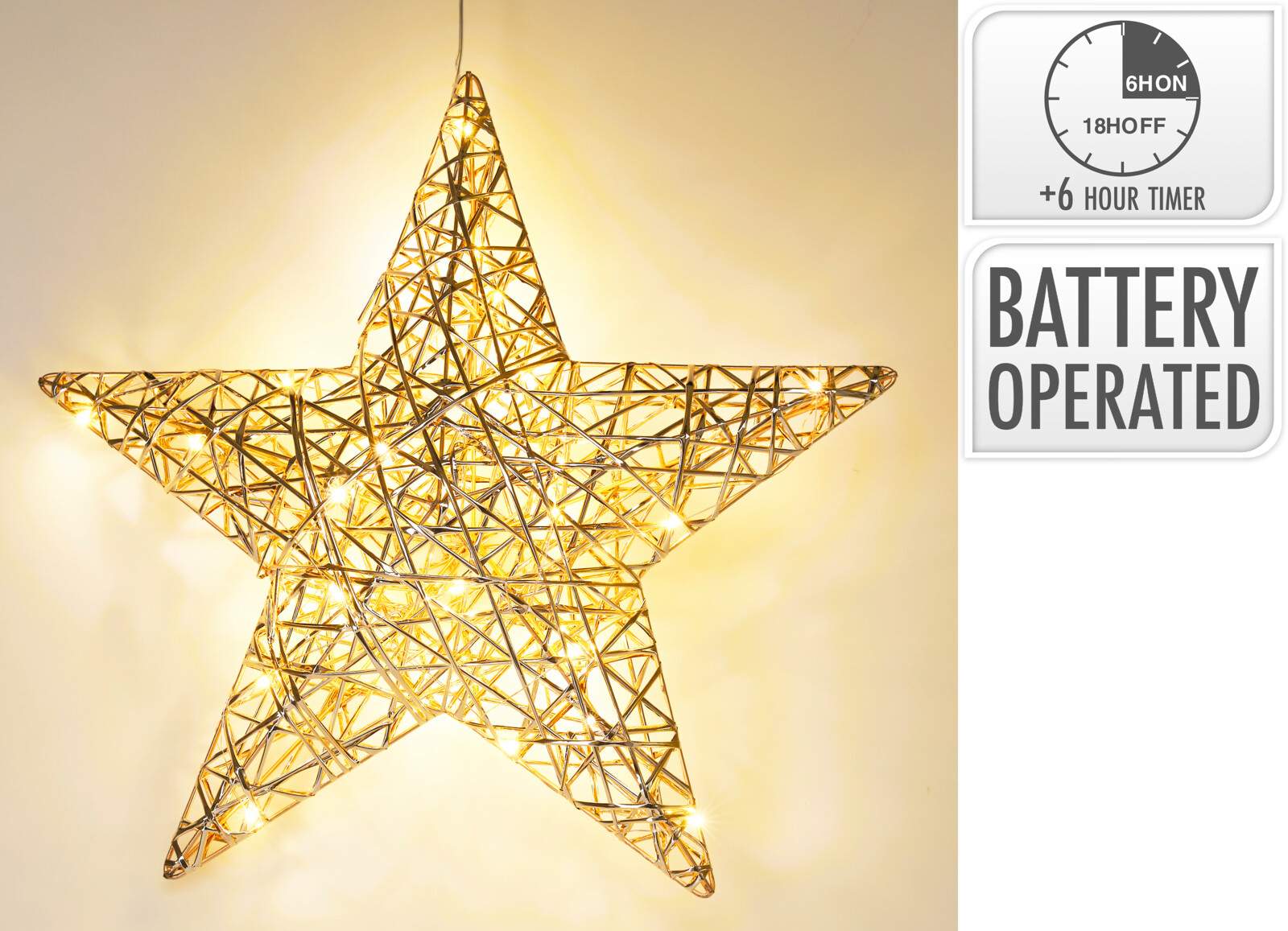Leuchtstern LED 40cm - timer, batteriebetrieb