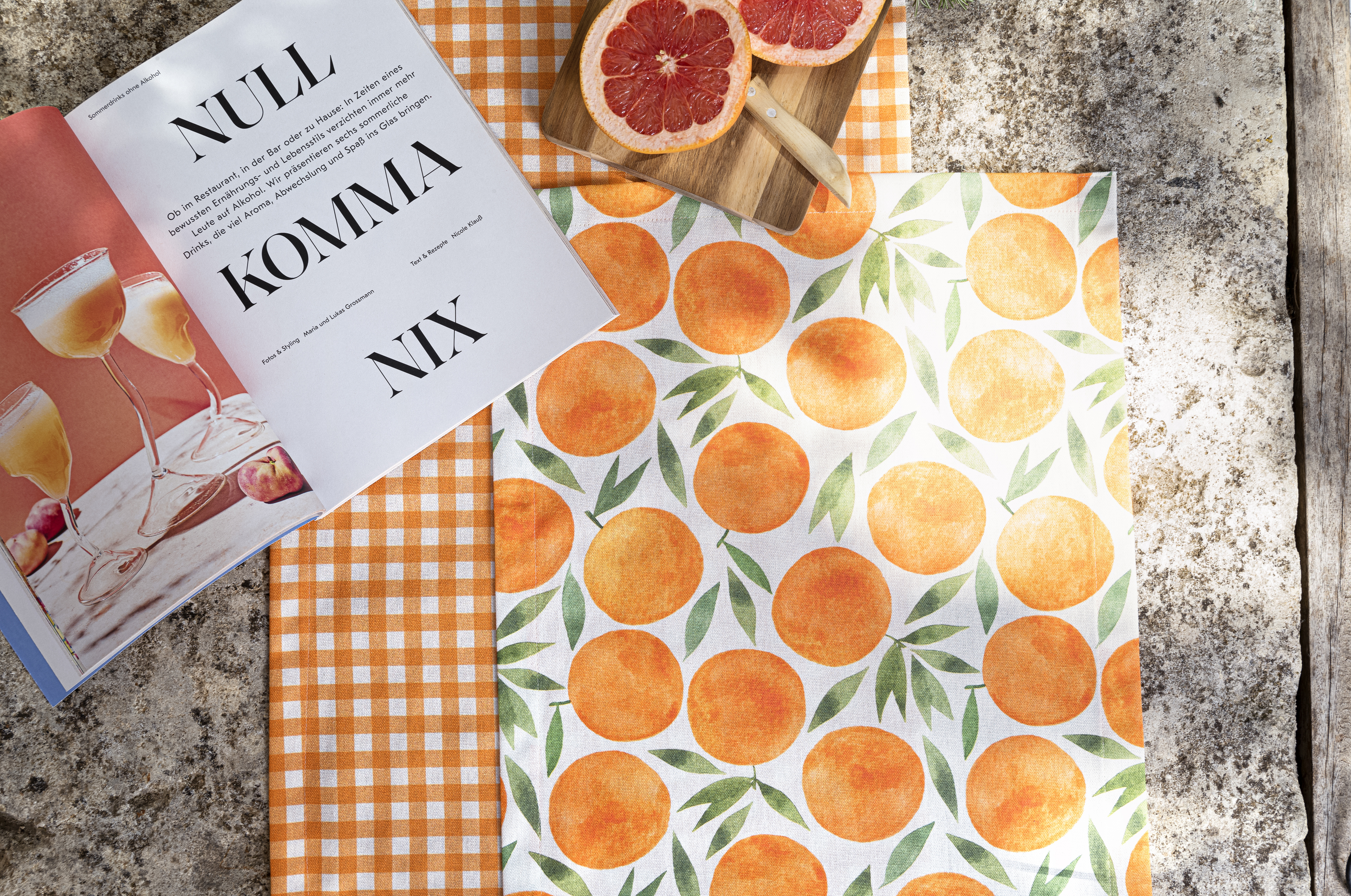 Kissenhülle Picnic, orange - 100% baumwolle, 30x50cm