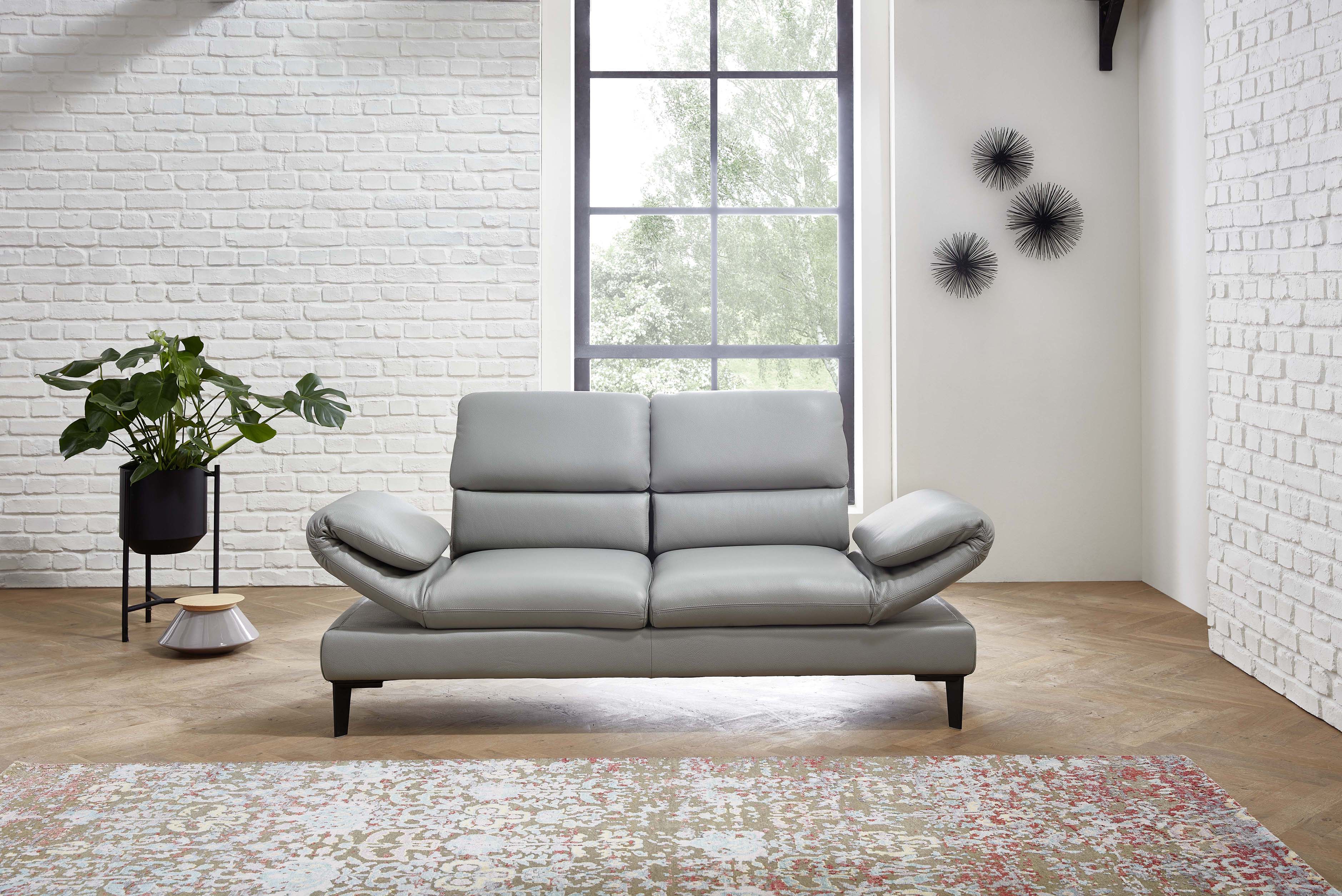 Sofa 2,5-sitzig, Leder Larina asche - MyStyle 2151