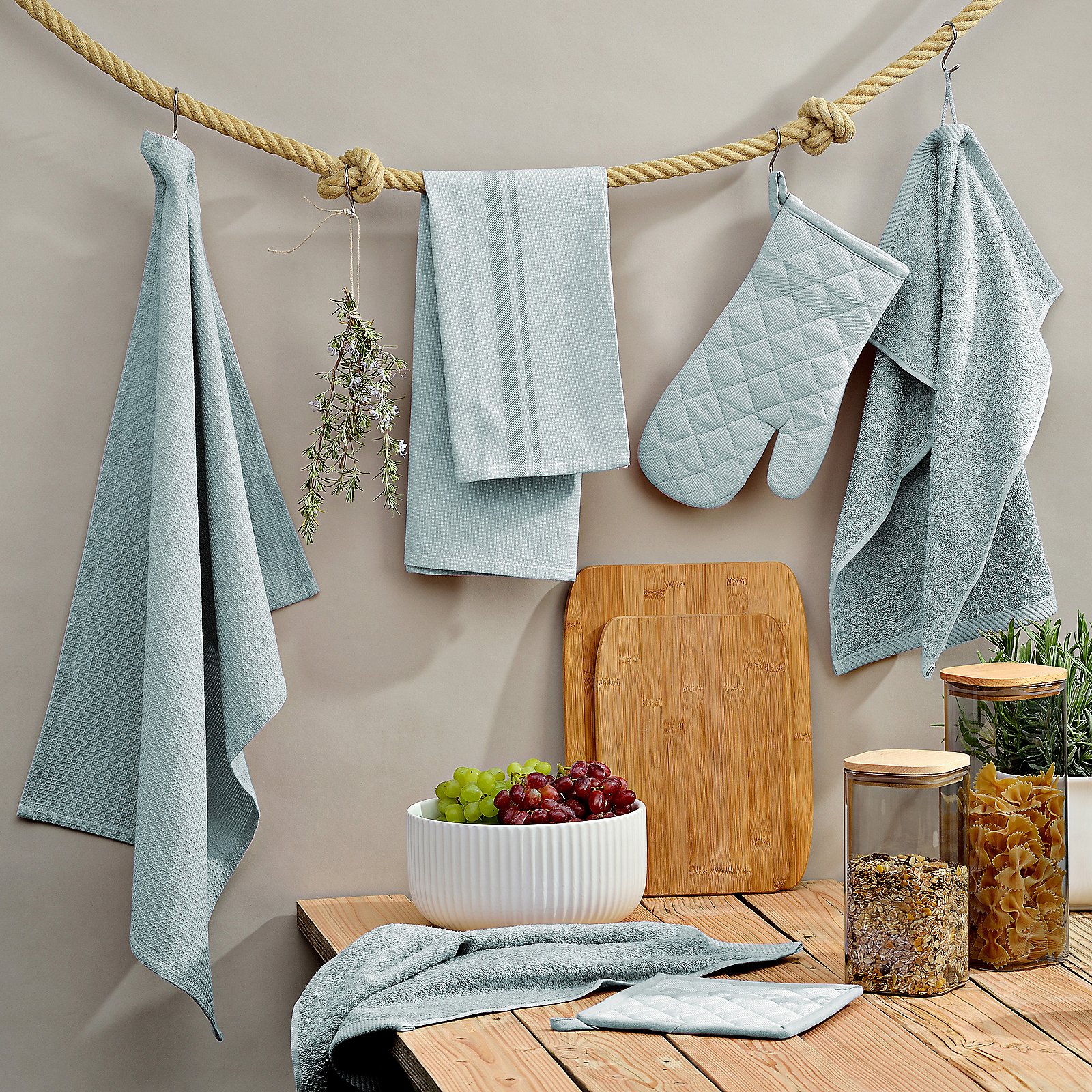 Topfhandschuh Tia 18x31 cm - 100%Baumwolle rauchgrün