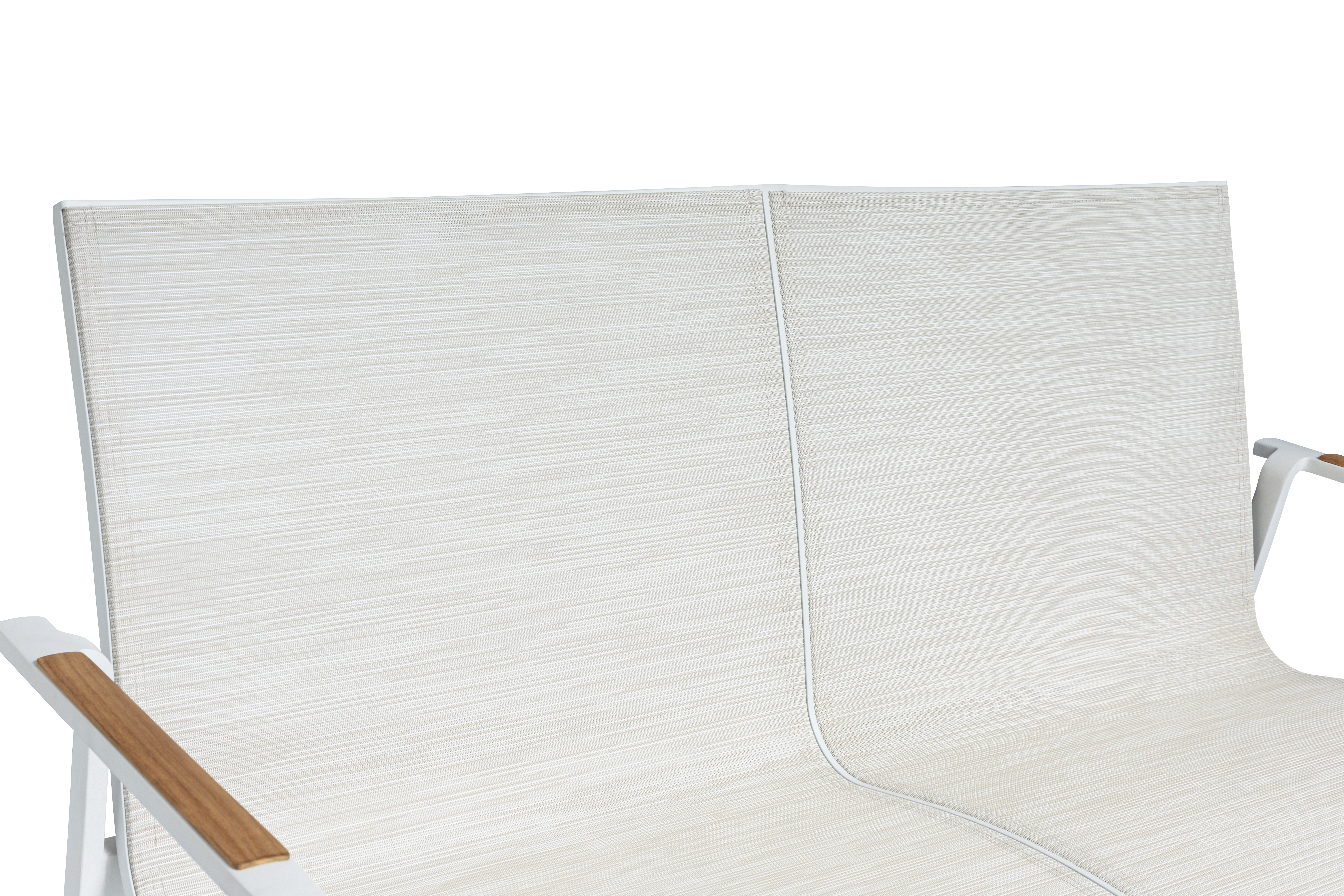 2er-Bank, weiß matt, beige, Outdoor - Diamond