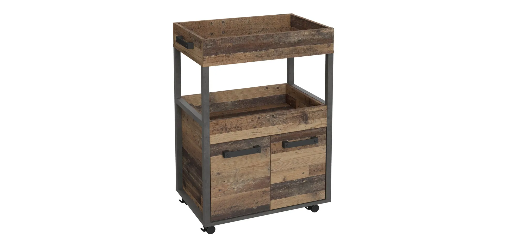 Minibar, Old Wood Vintage, Dunkelgrau - Franka