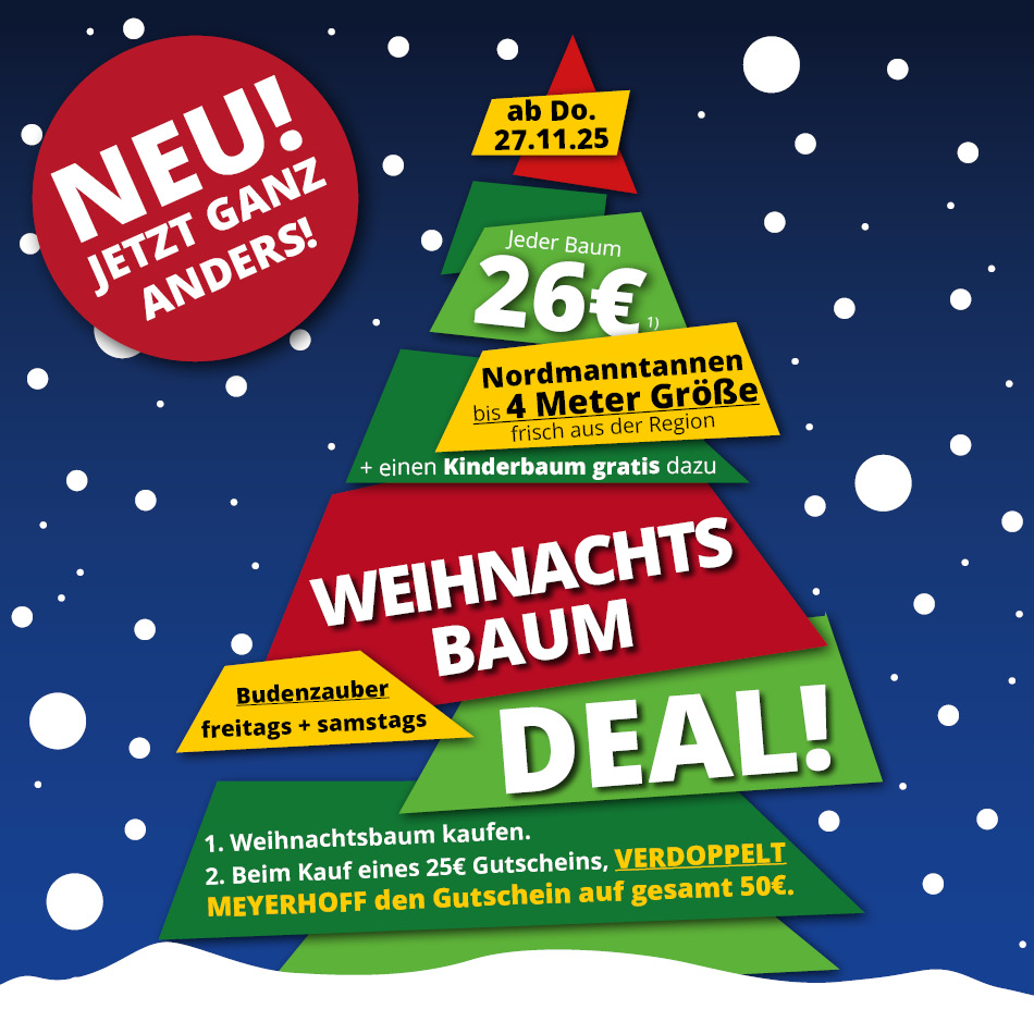 Weihnachtsbaum-Deal 2025 • Neu und ganz anders • Mit Budenzauber