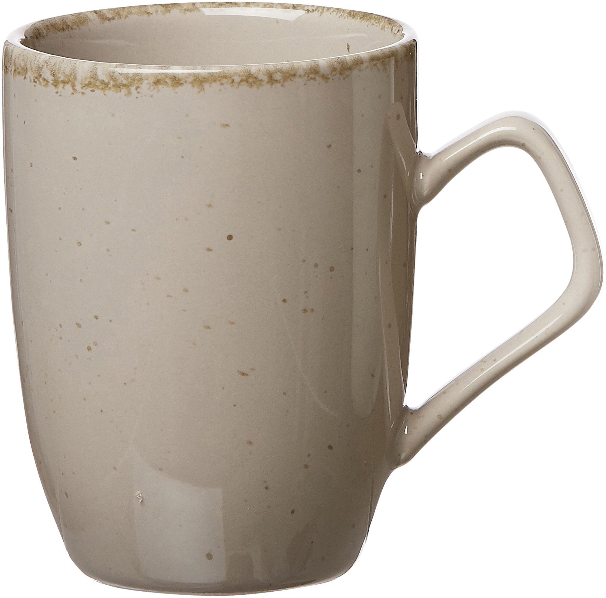 Henkelbecher Casa Grau 380 ml - Porzellan, spülmaschinenfest, rund, grau