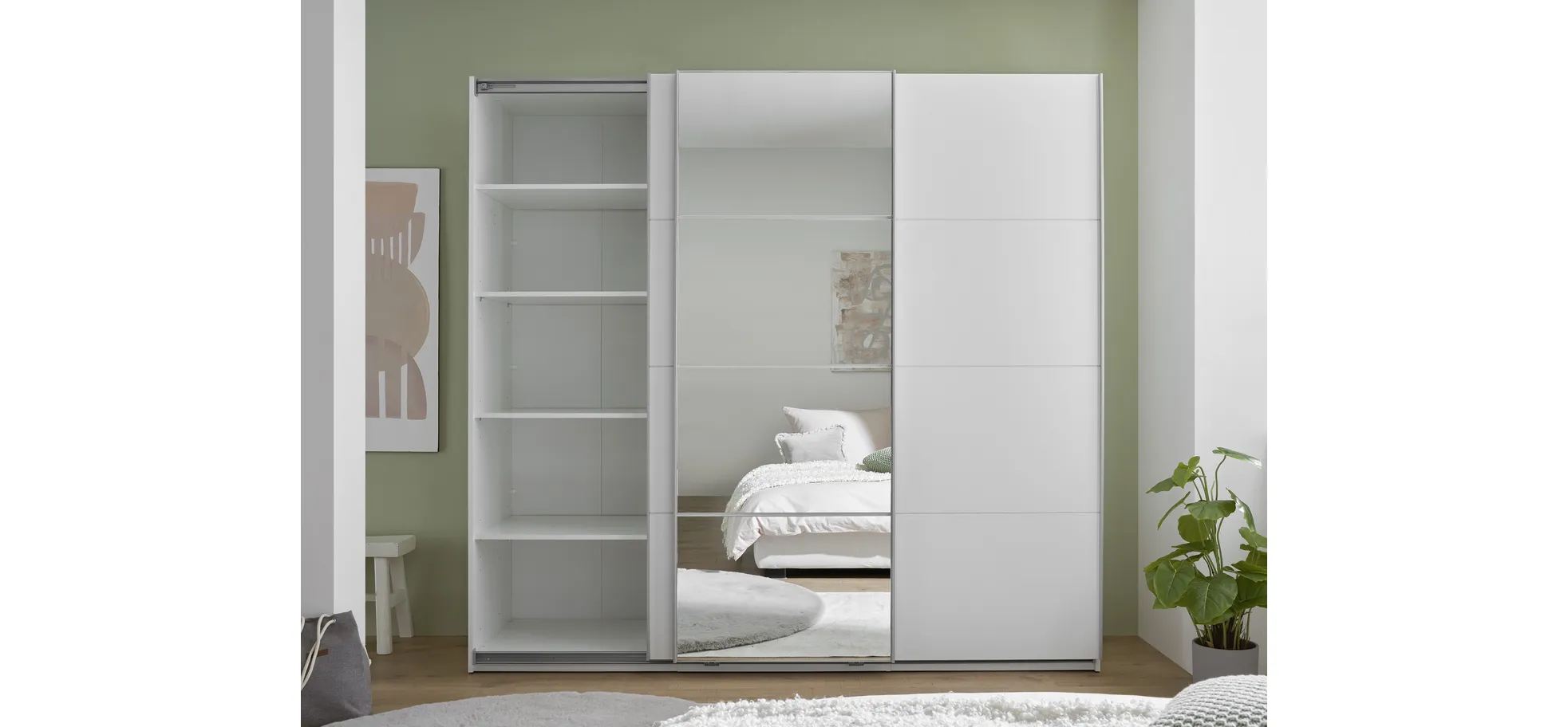 Schwebetürenschrank, weiß - MyStyle 3056