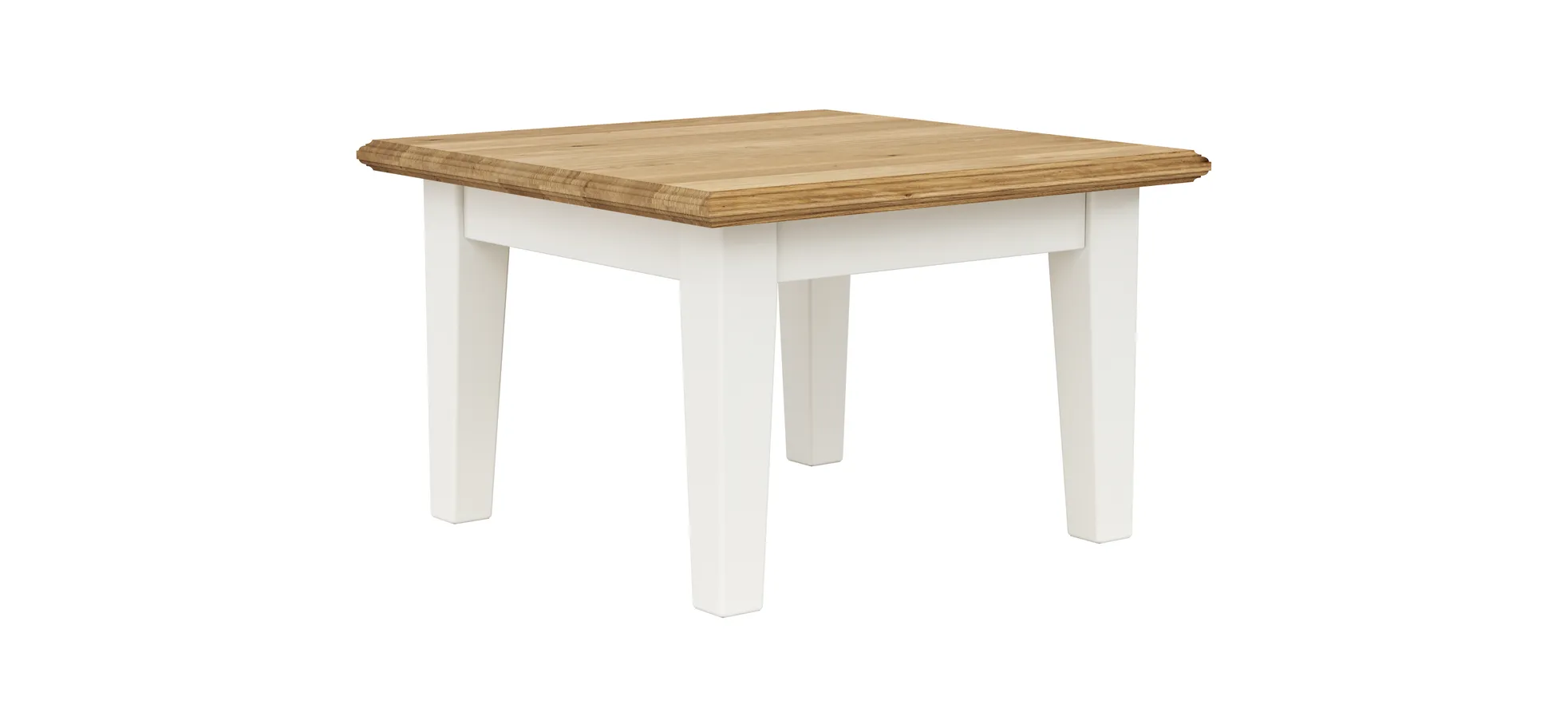 Beistelltisch, weiß lackiert teilmassiv - Louisiana