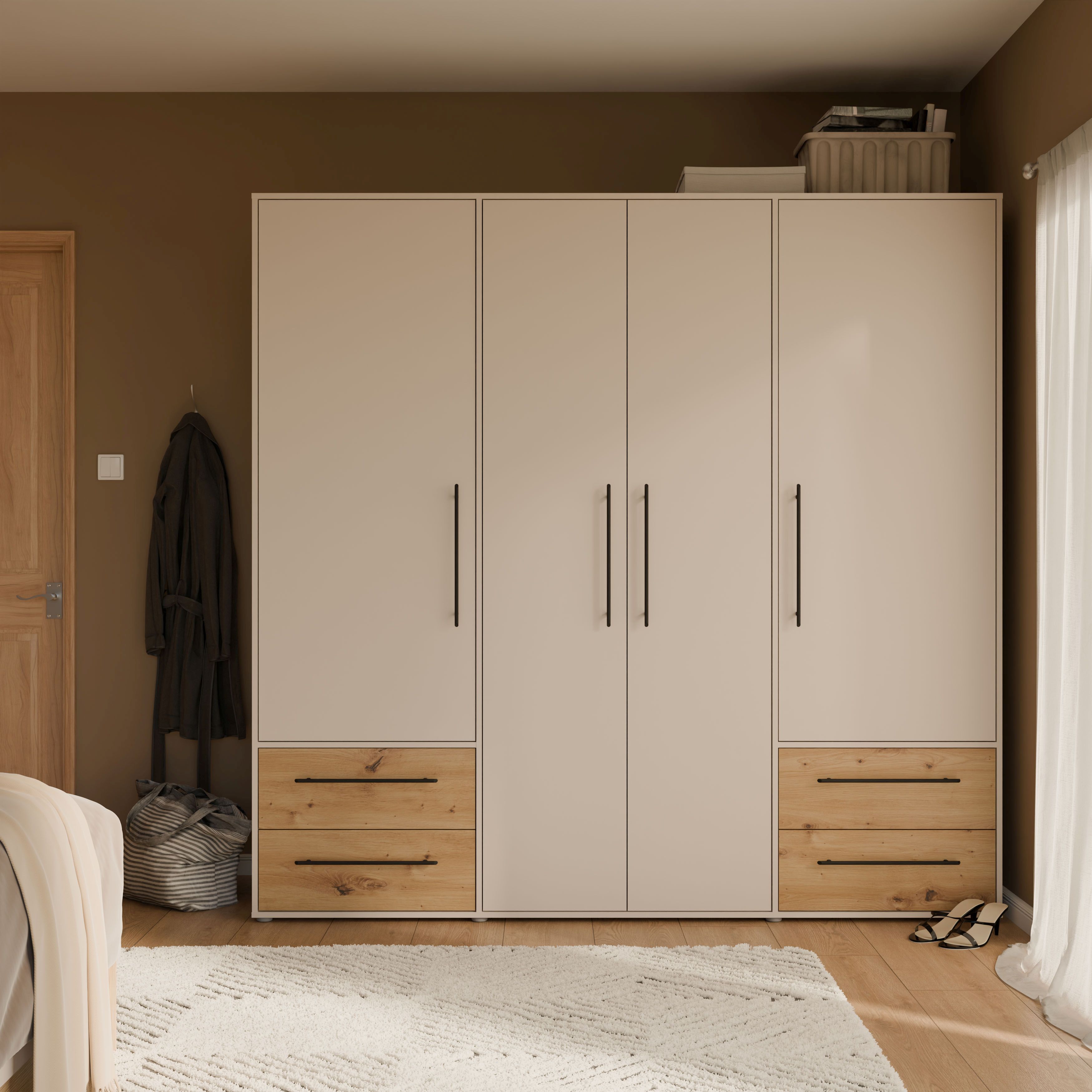 Drehtürenschrank, Dekor sand - Fathie