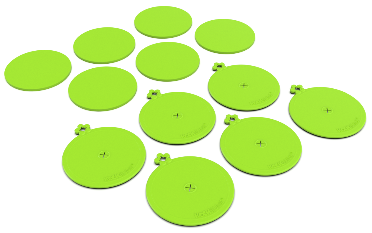 Glasabdeckung mit Trinkhalmfunktion 3-tlg. - limette