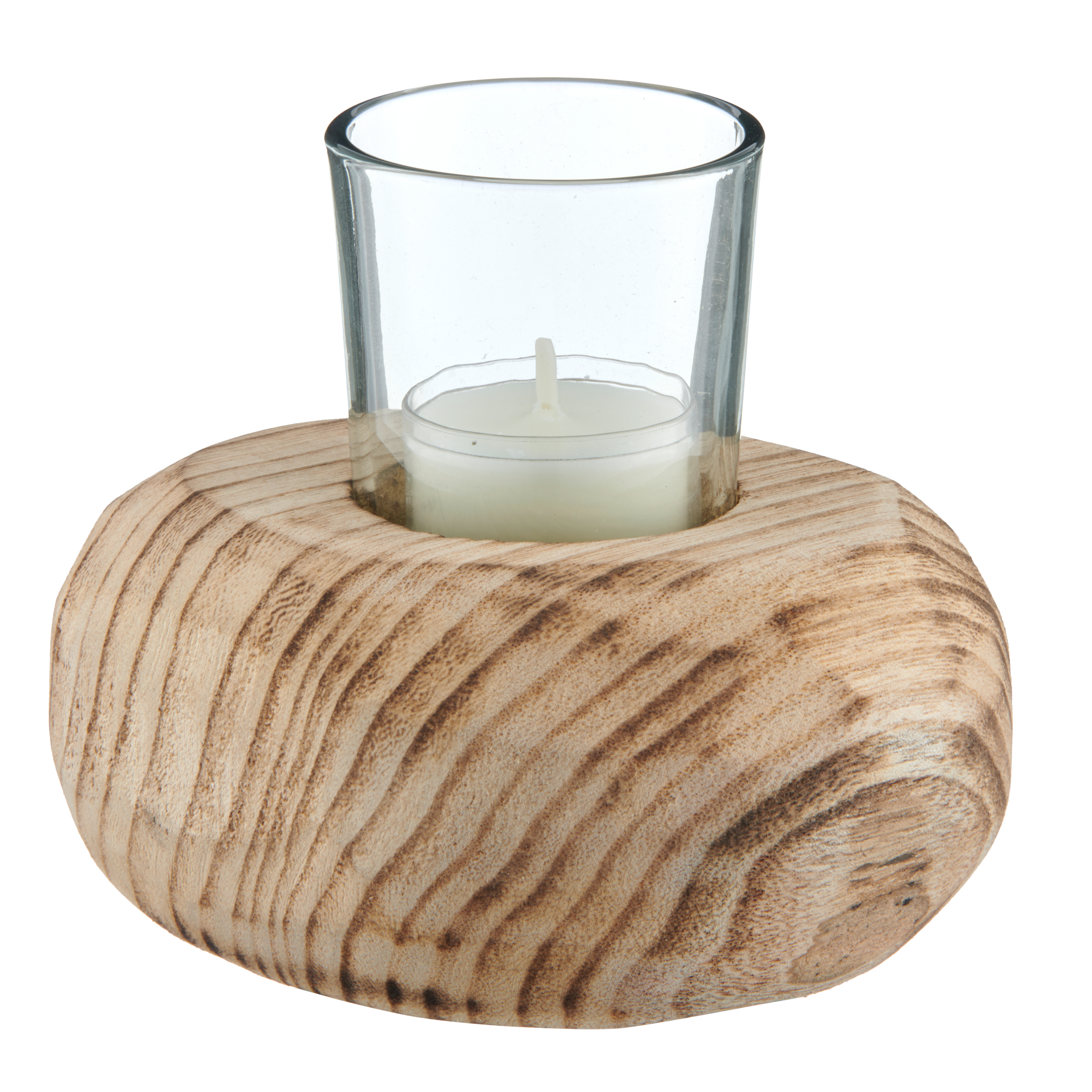 Windlicht - holz natur, glaseinsatz, 10x12cm