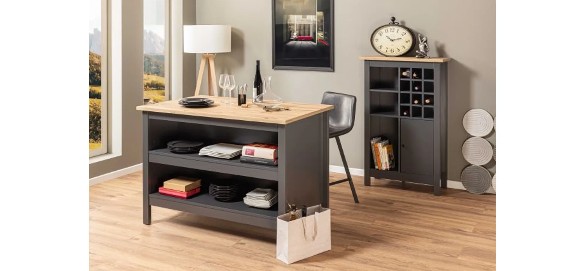 Weinschrank, Anthrazit, für 12 Weinflaschen - MyStyle 9003