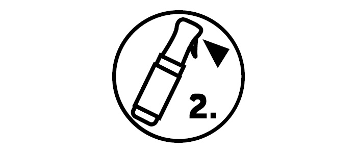 Kreis mit Sprühflasche und der Nummer 2