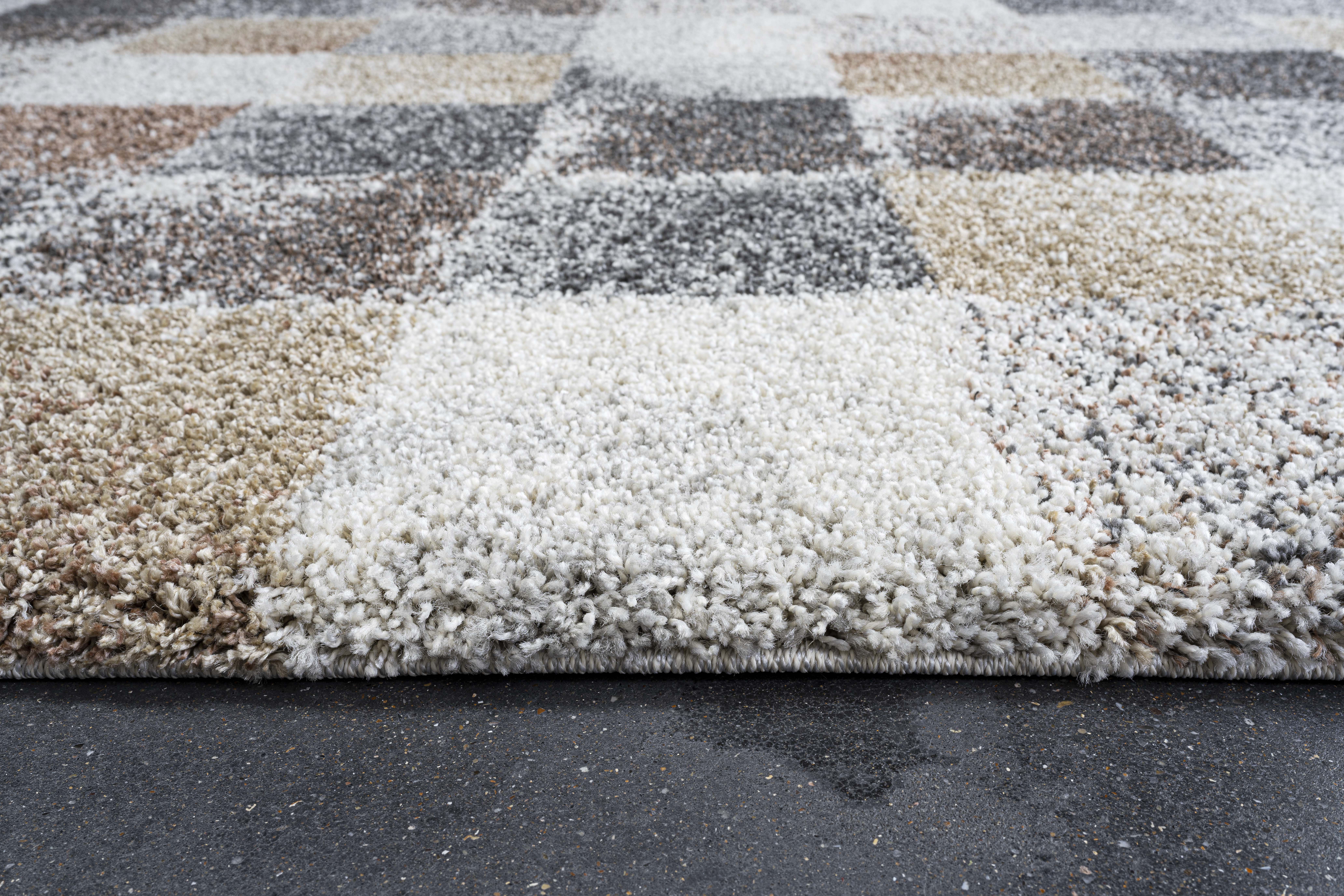 Webteppich, grau-goldfarben-braun, 133x195 cm - Rehari