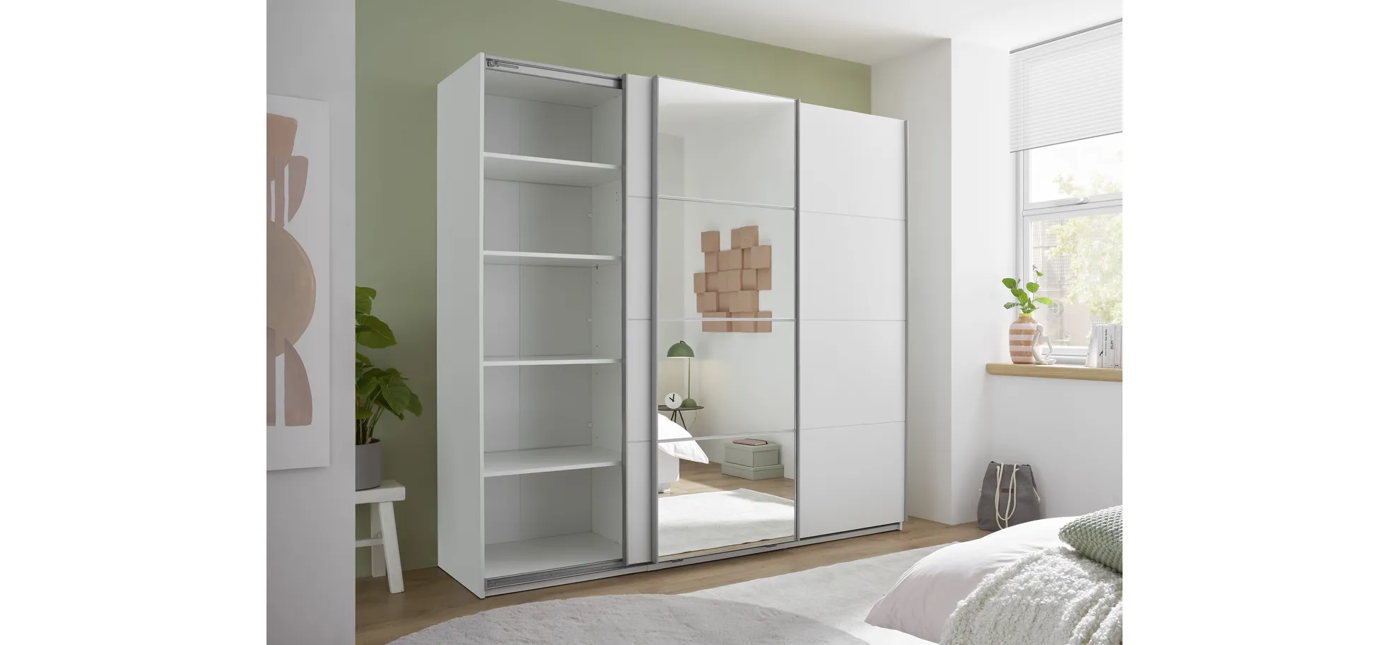 Schwebetürenschrank, weiß - MyStyle 3056