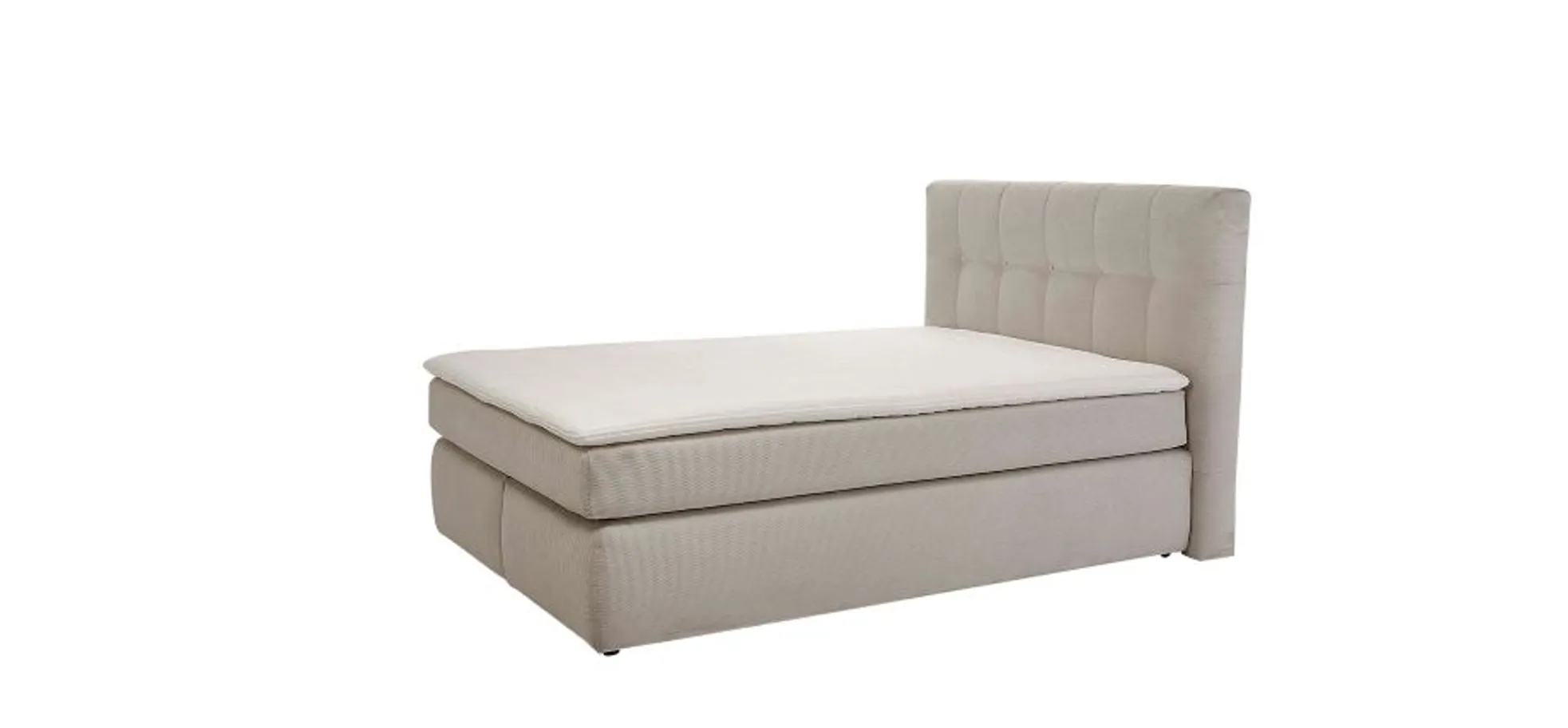 Boxspringbett, Feincord beige, - Janah