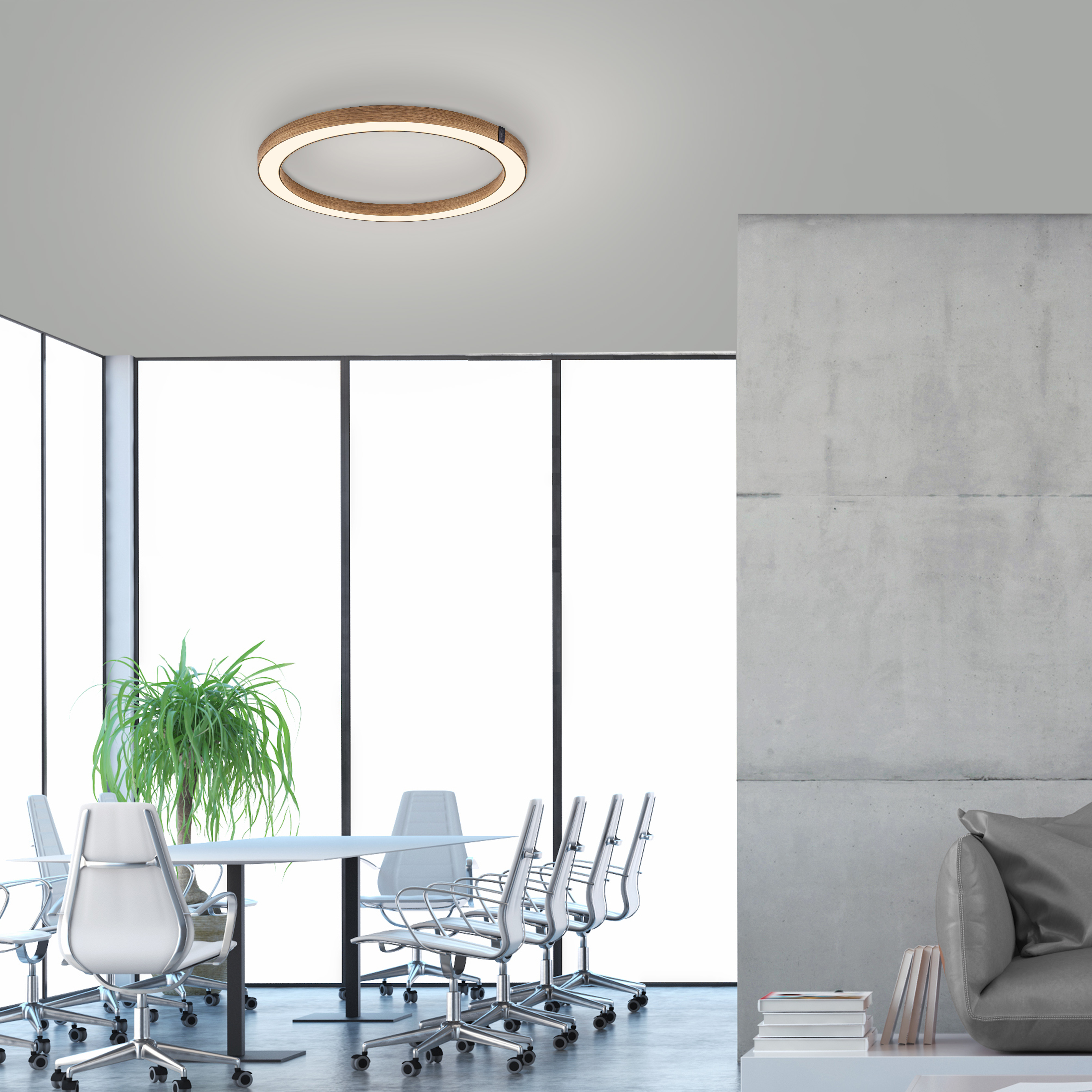 Deckenleuchte PURE Lines R - Holz-natur, mit Fernbedienung