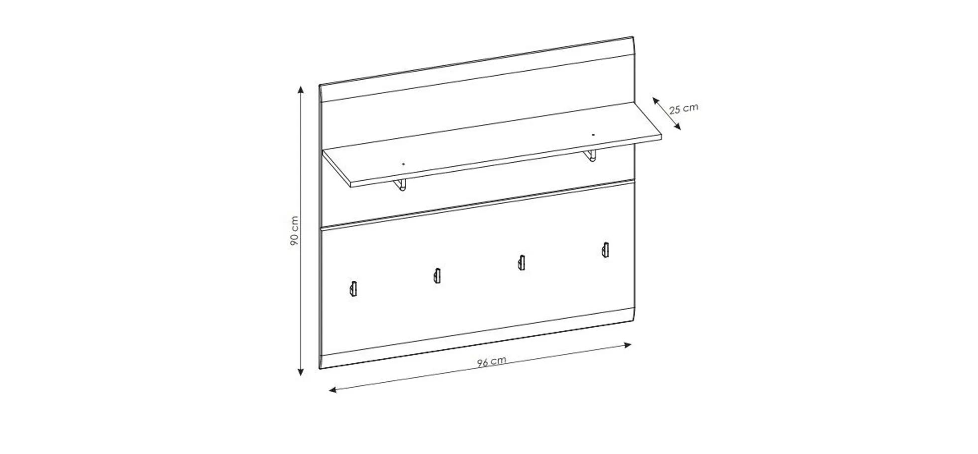Garderobenpaneel, MDF weiß hochglanz - Werena
