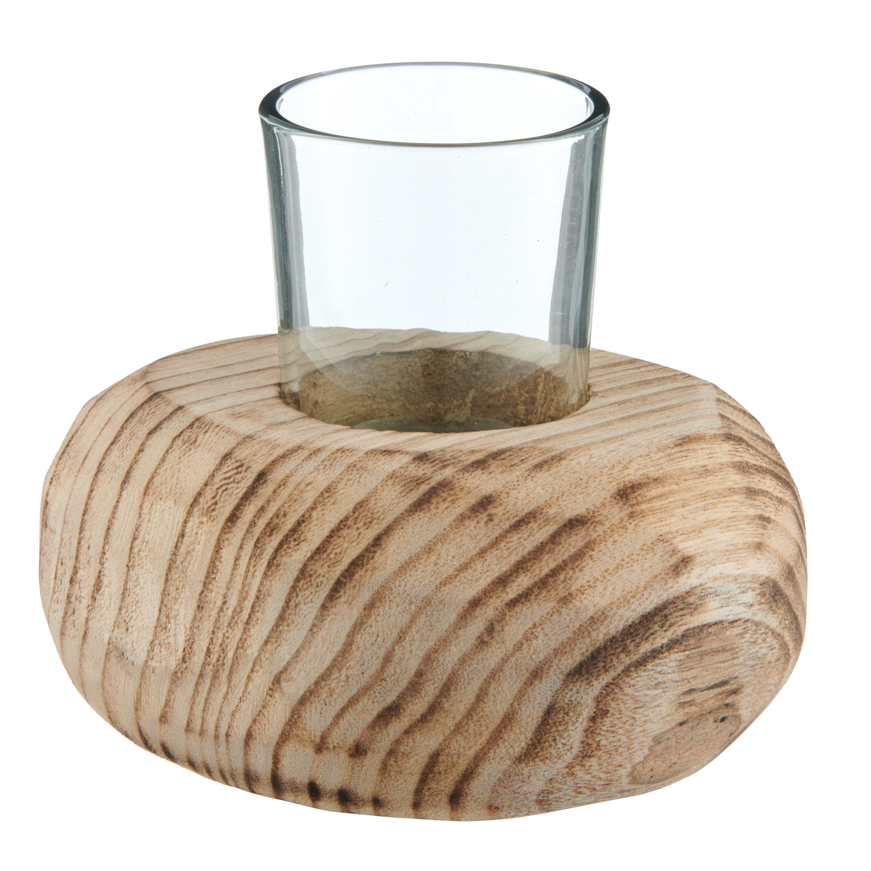 Windlicht - holz natur, glaseinsatz, 10x12cm
