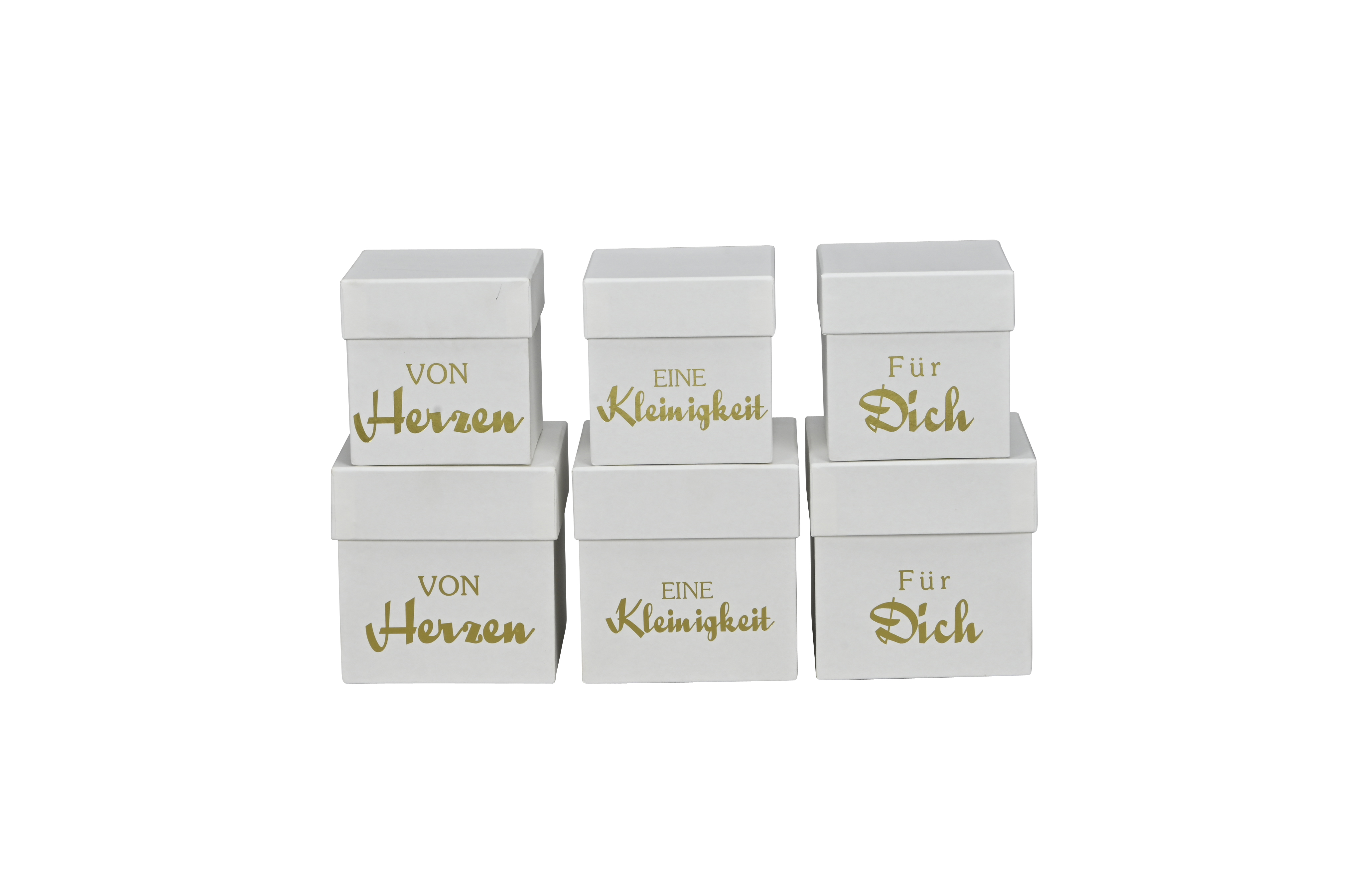 Schachtel groß - weiß-gold, 12x12x12cm