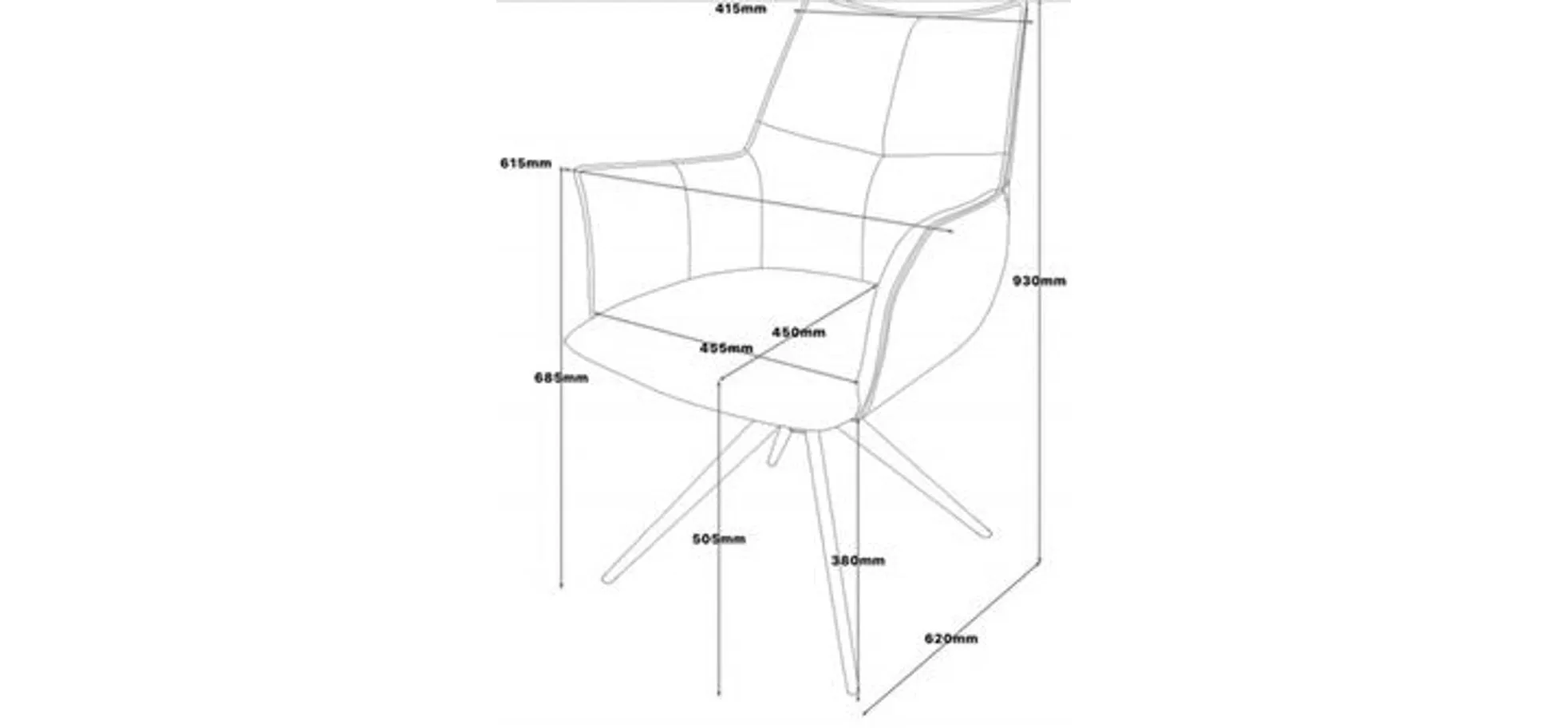 Armlehnstuhl, Leder Chocolate, drehbar - Makana