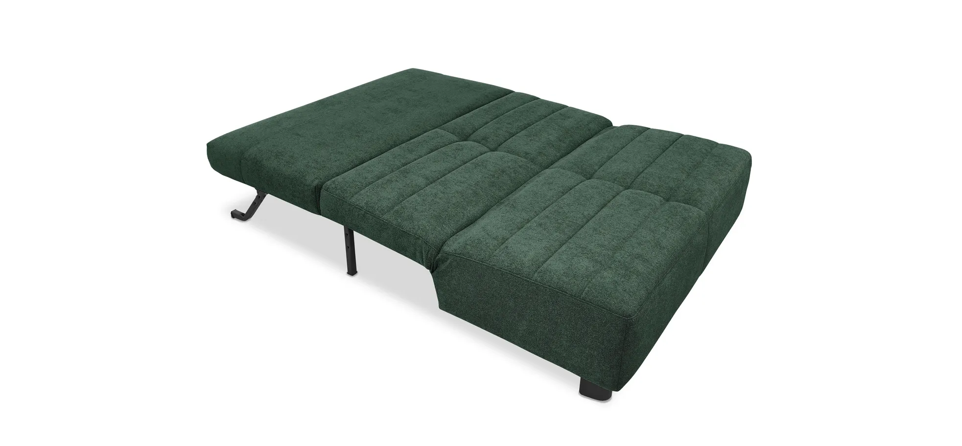  Faltsofa Easy - 2-Sitzer ohne Armlehne, ca. 140 cm inkl. Schlaffunktion, Stoff, Dunkelgrün