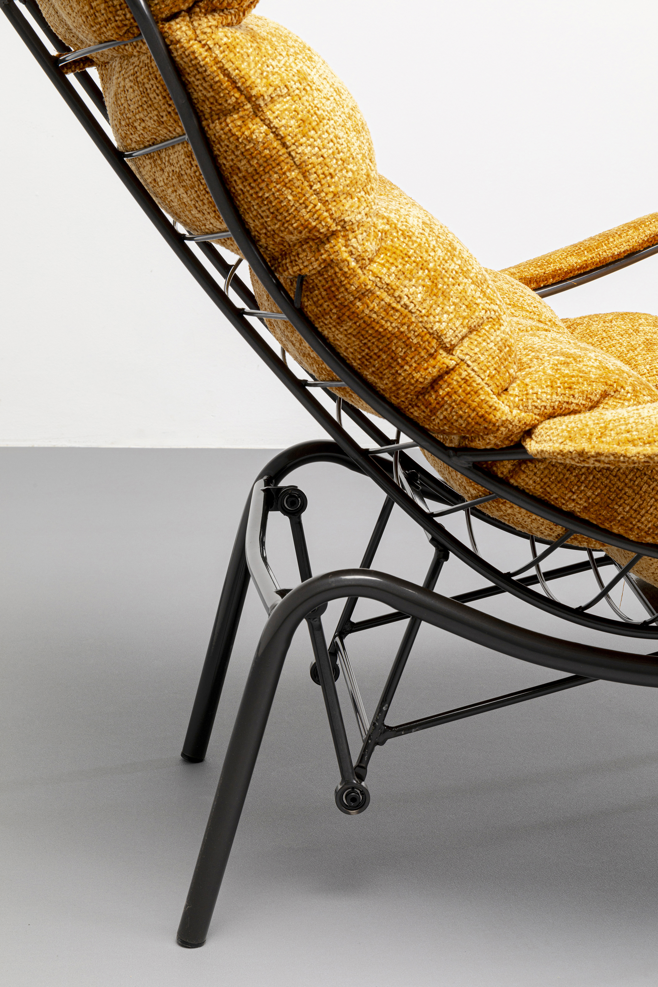 Sessel mit Hocker Vienna, Boucle gelb - Vienna