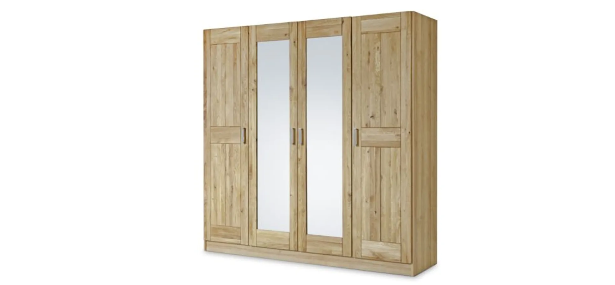 Kleiderschrank 4-trg., 2 Spiegel, Eiche - MyTrend318