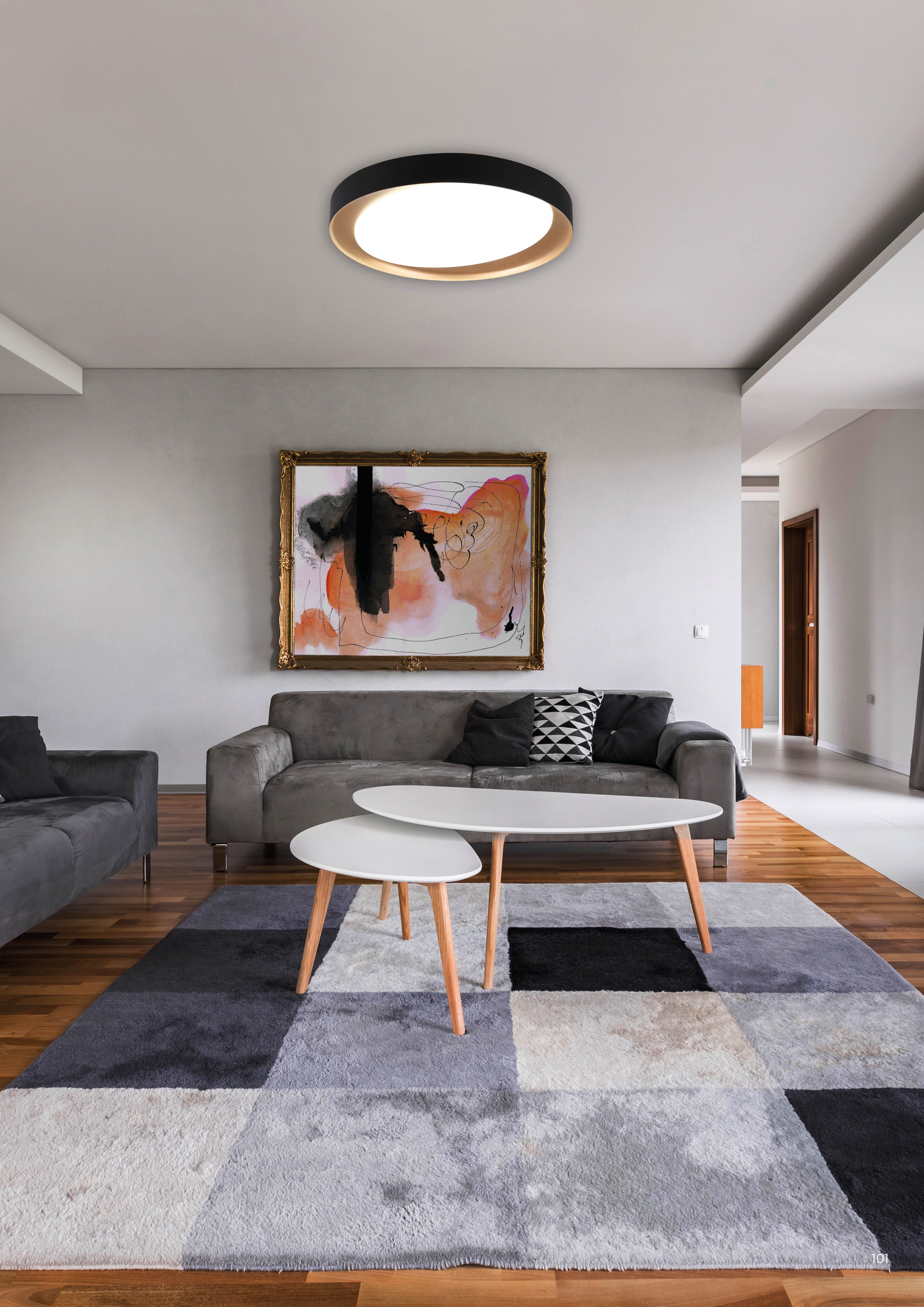 Deckenleuchte Zeta - 1flg., Kunststoff/schwarz, ca.7 x Ø48 x5cm