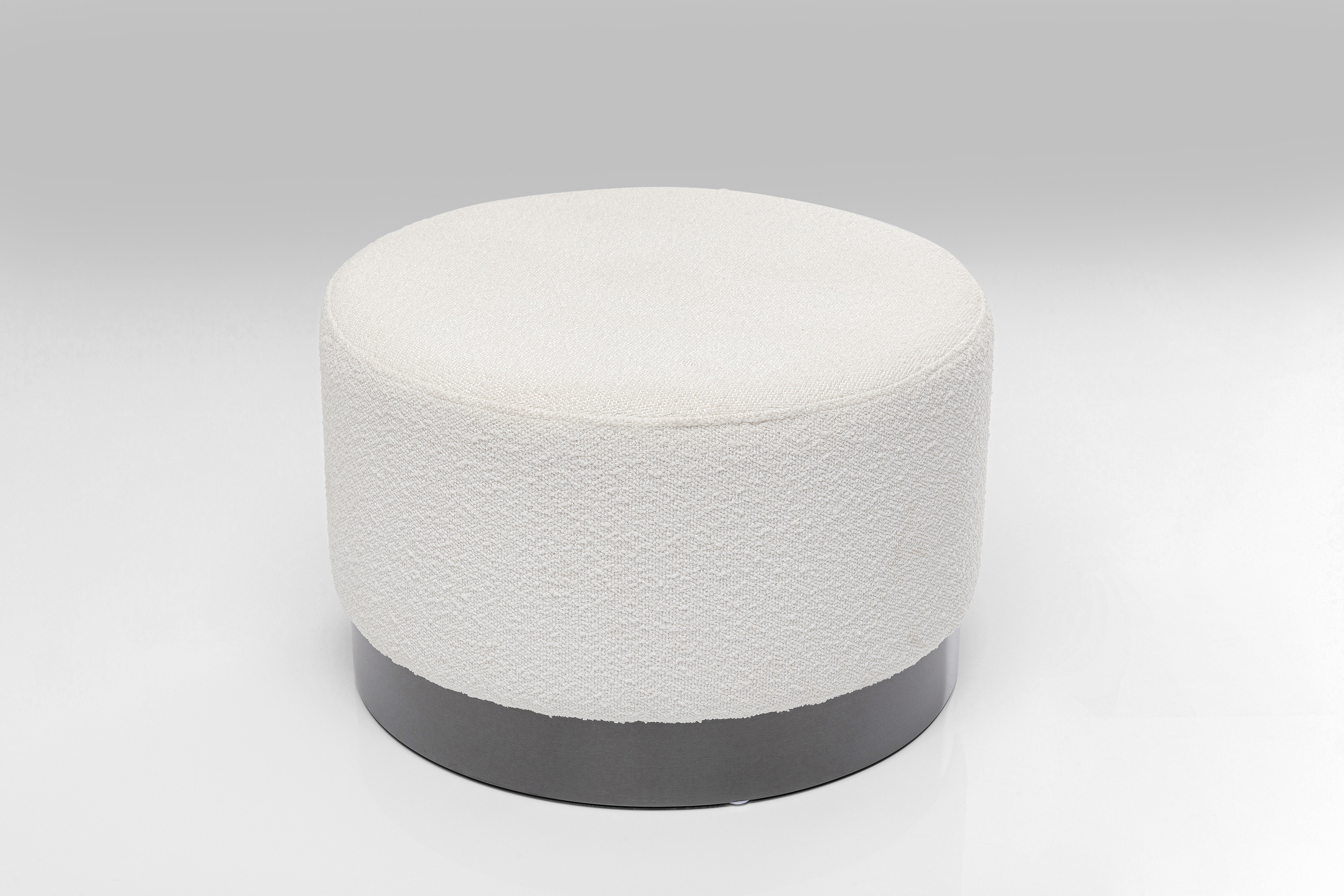 Hocker Cherry Boucle, creme, Stahl lackiert - Möbel