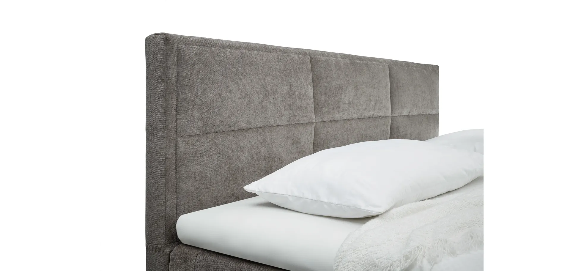 Boxspringbett, Stoff grau  - Sirko