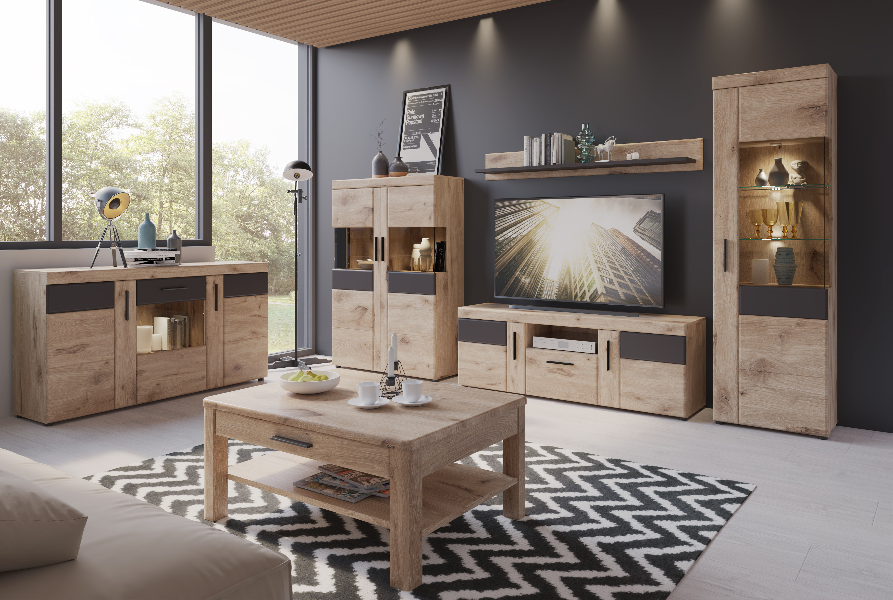 Vitrine, Eiche Viking - MyStyle 1054