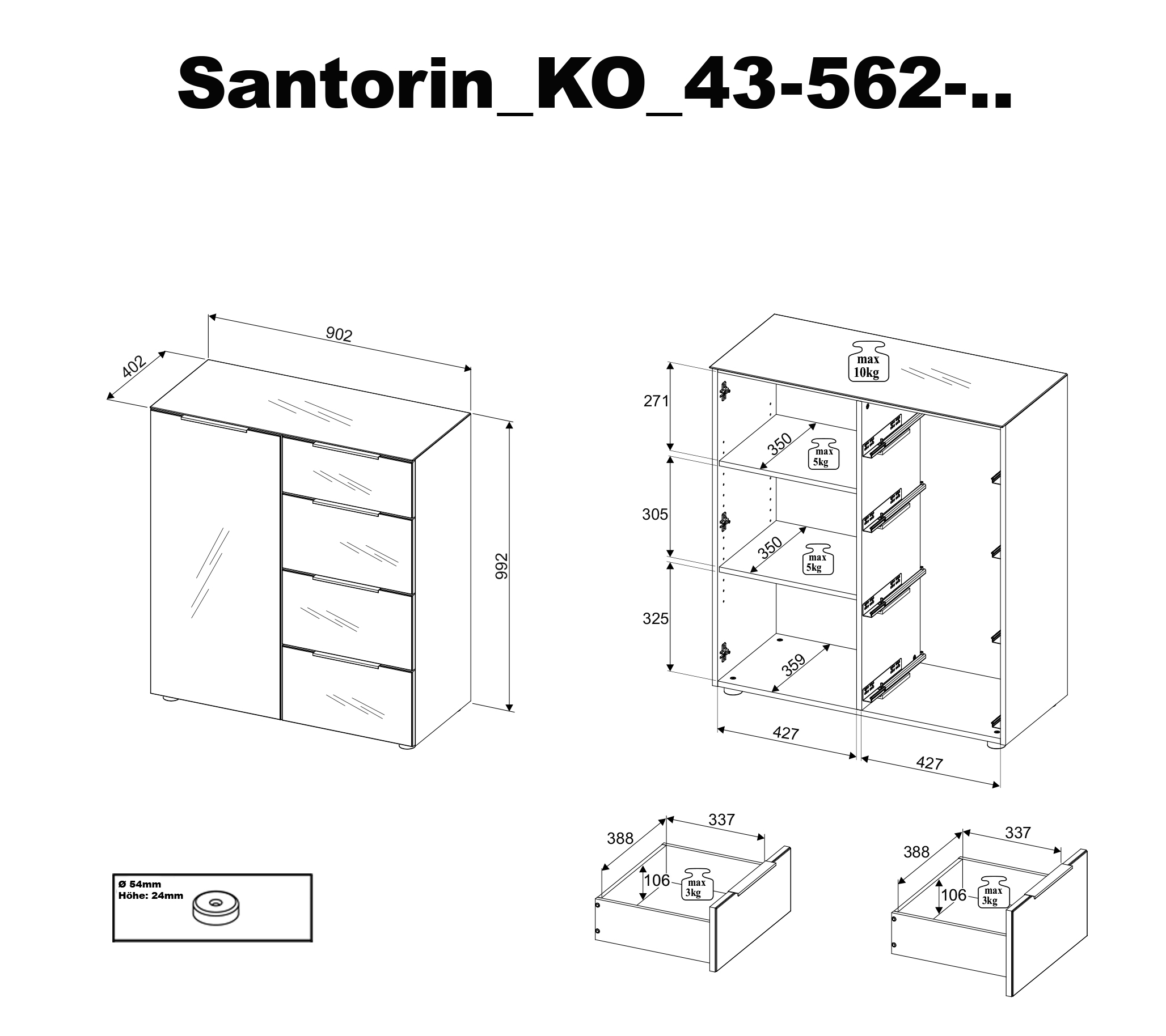 Kommode 2, kaschmir - MyStyle 2044