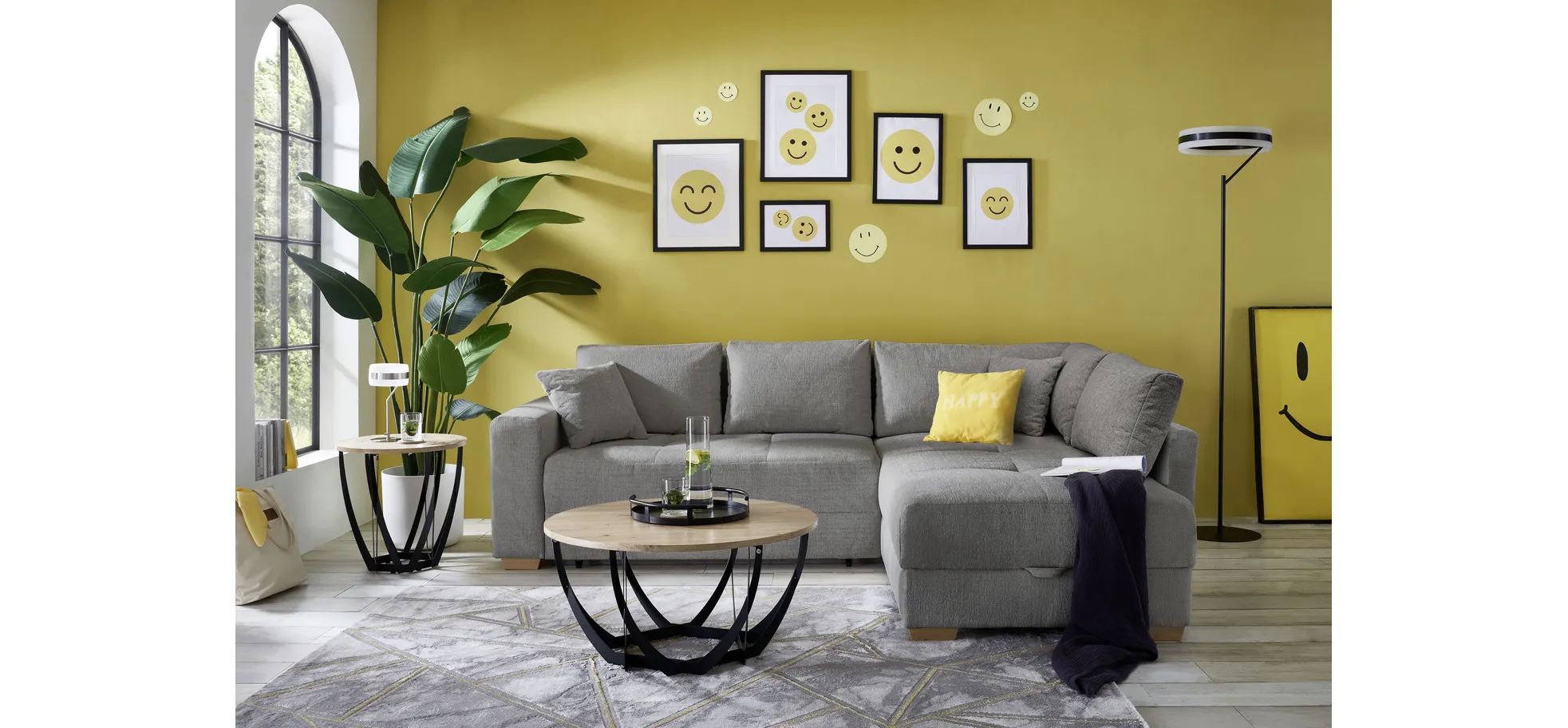 Couchtisch, Dekor Artisaneiche, Ø 80 cm - Maylea