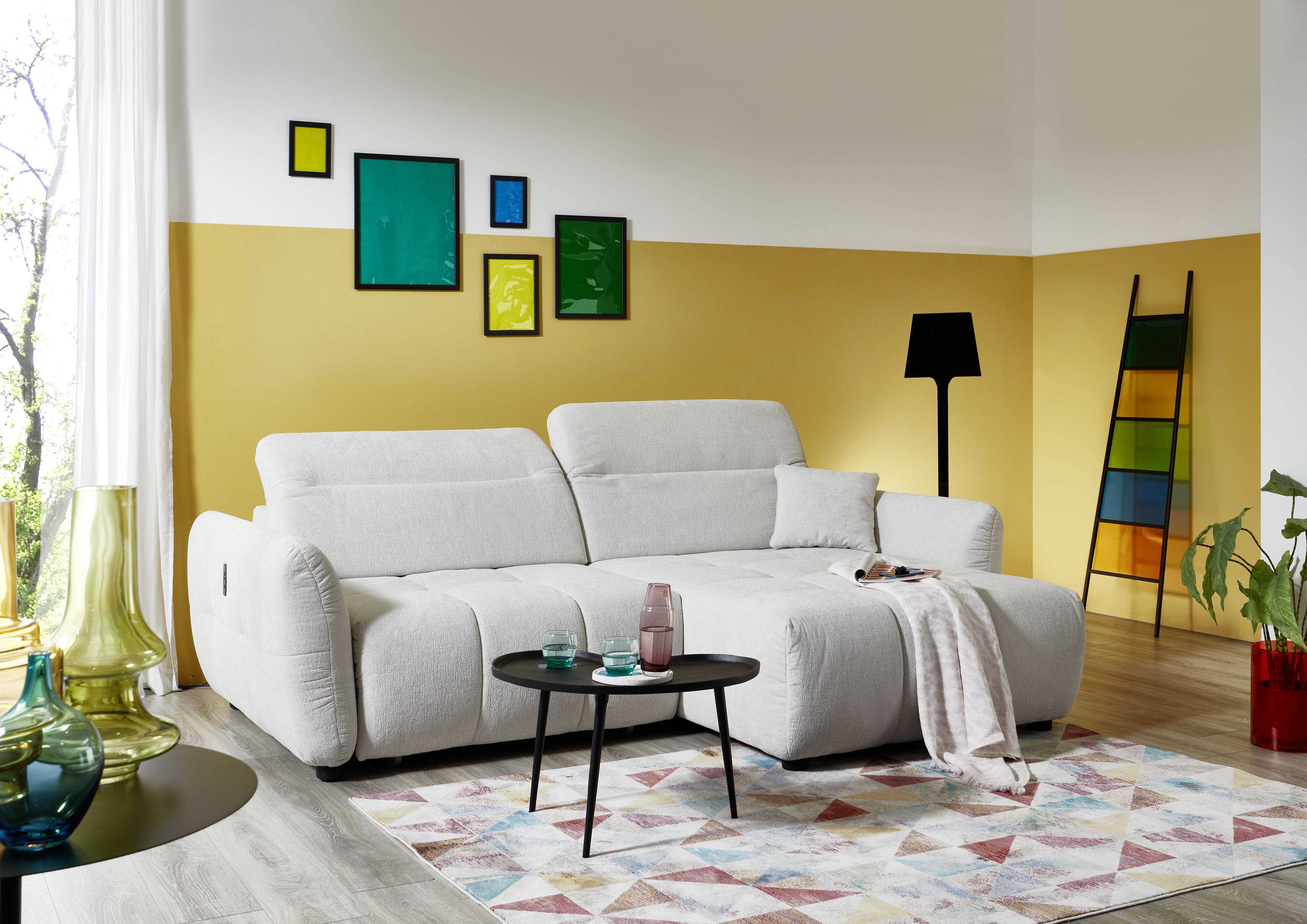 Ecksofa, Sofa, elektrisch verstellbar - Jaimie