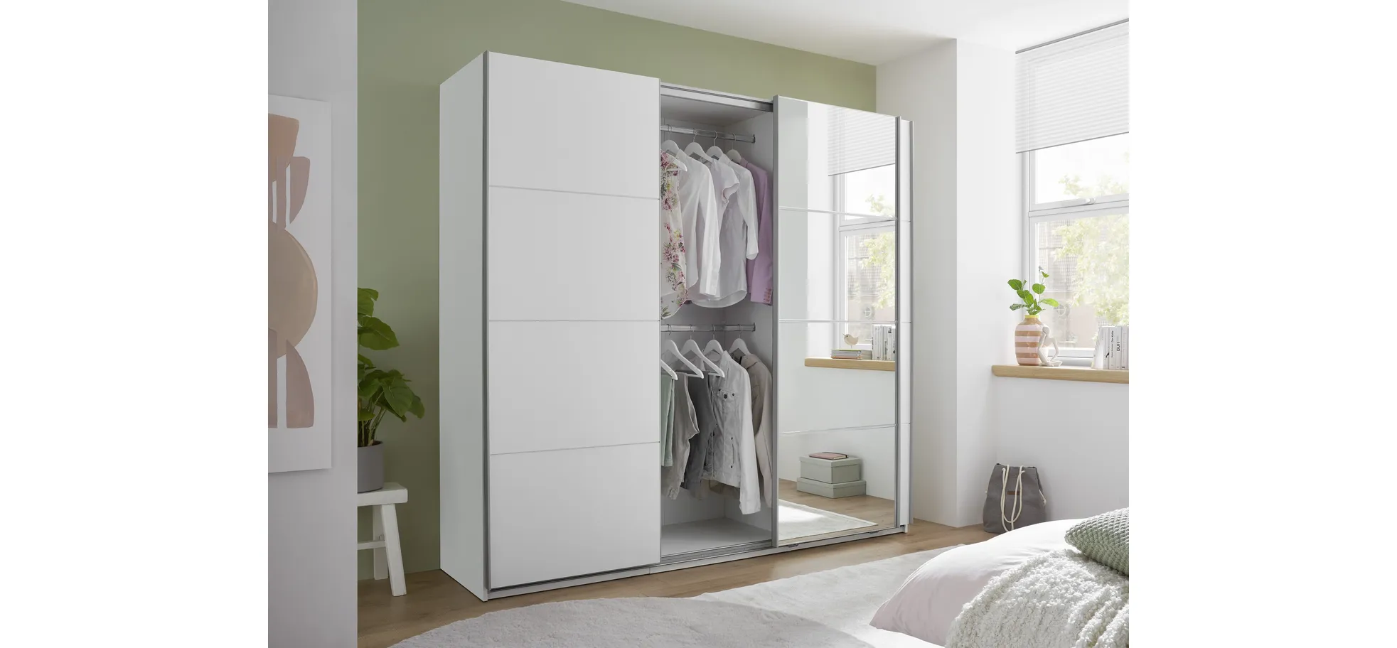 Schwebetürenschrank, weiß - MyStyle 3056