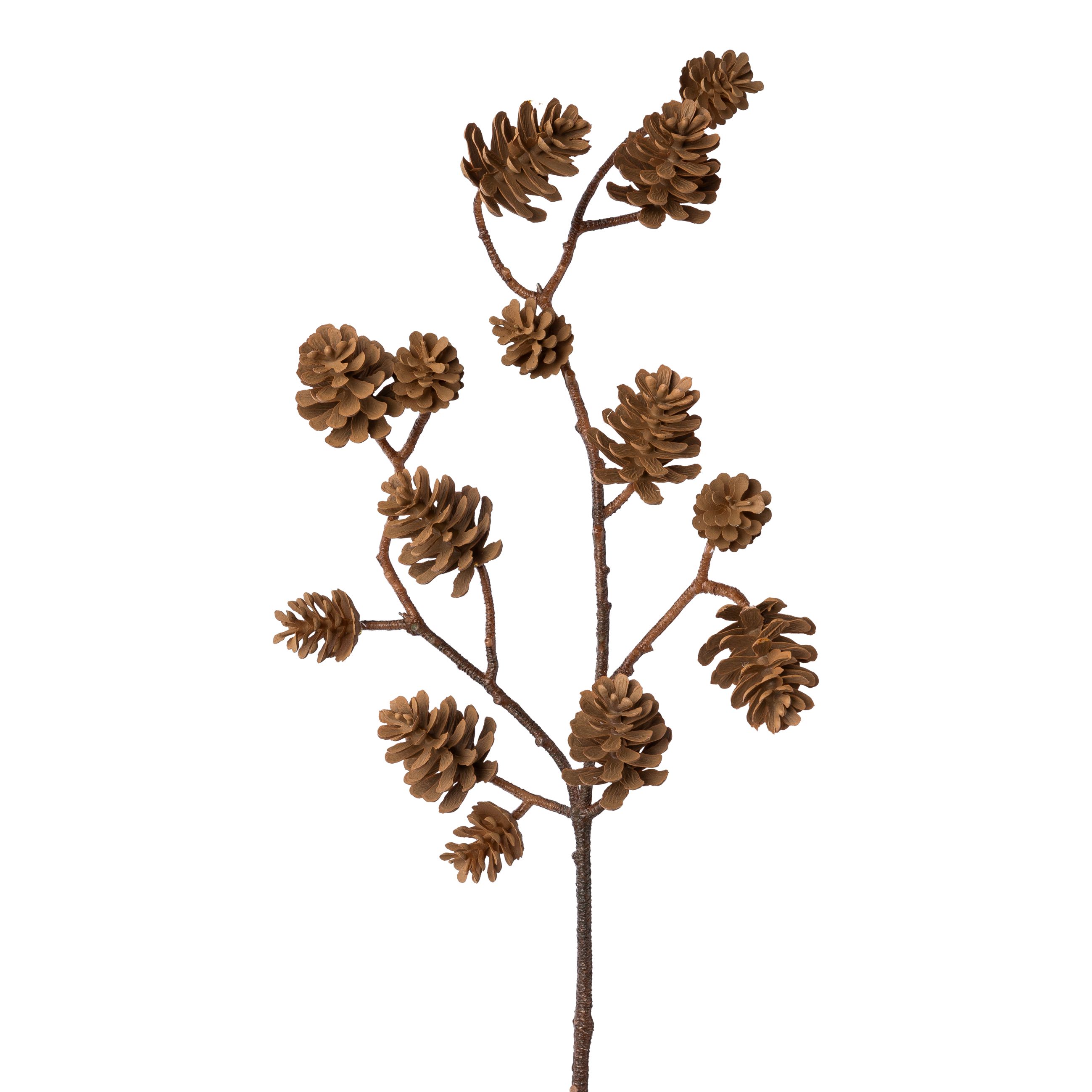 Kunstblume - Zapfenzweig, 51 cm, braun