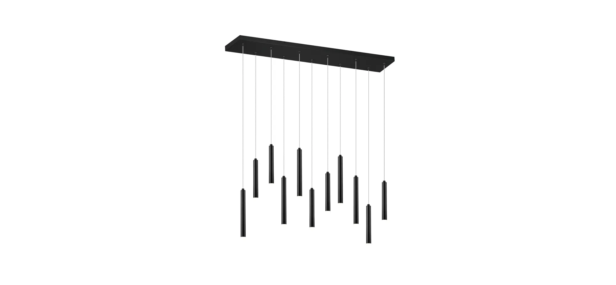 LED-Pendelleuchte - 11flg., BH. ca. 115,5x150 cm, Schwarz/Weiß