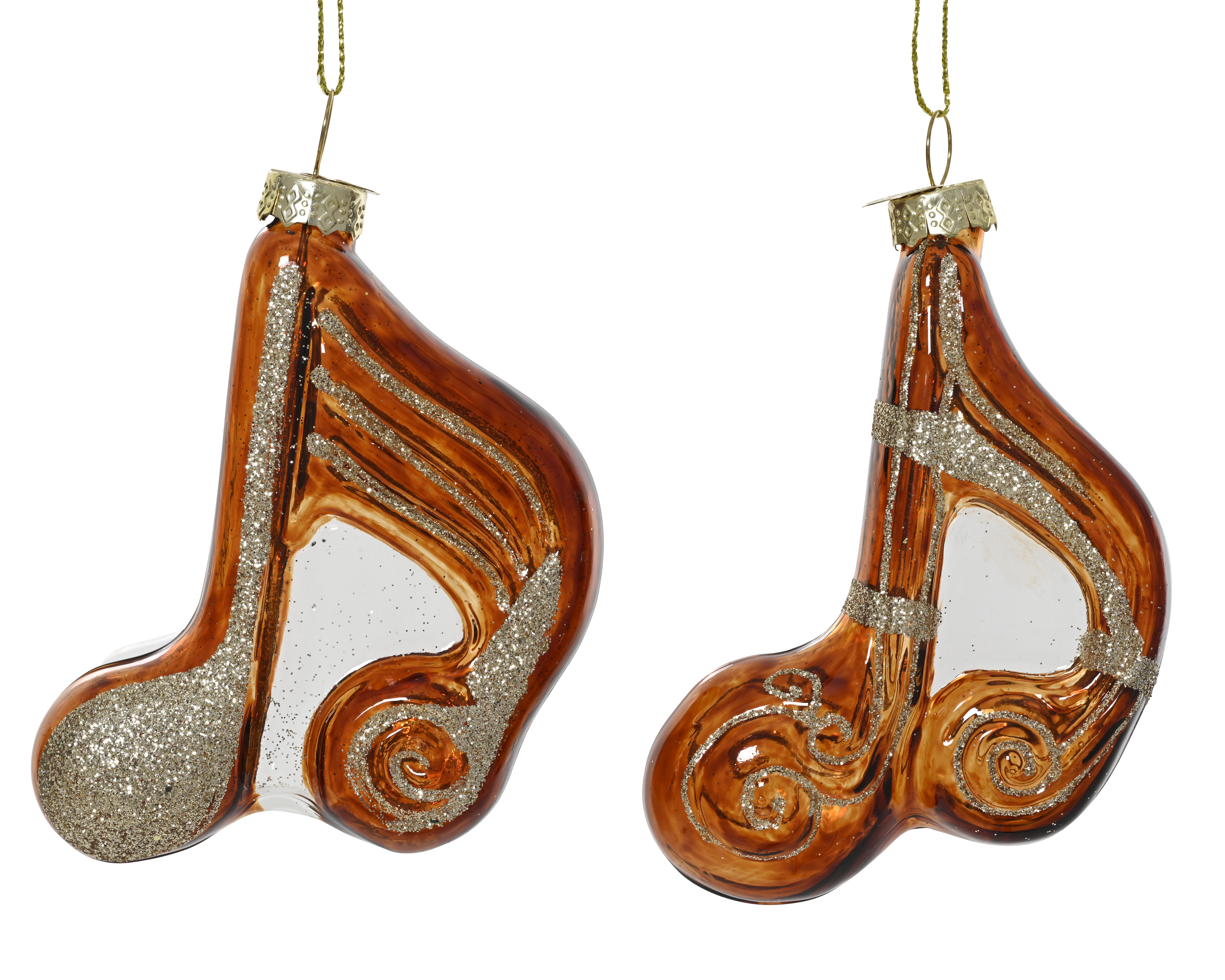 Hänger Noten - braun, Glas, L8-W2.80-H9.70cm