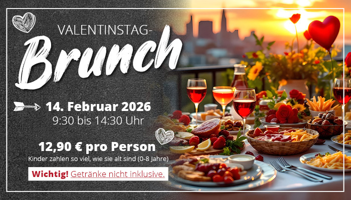 Valentinstag-Brunch im Meyerhoff Restaurant • 14.02.2026 von 9:30 bis 14:30. • 12,50€ pro Person ohne Getränke